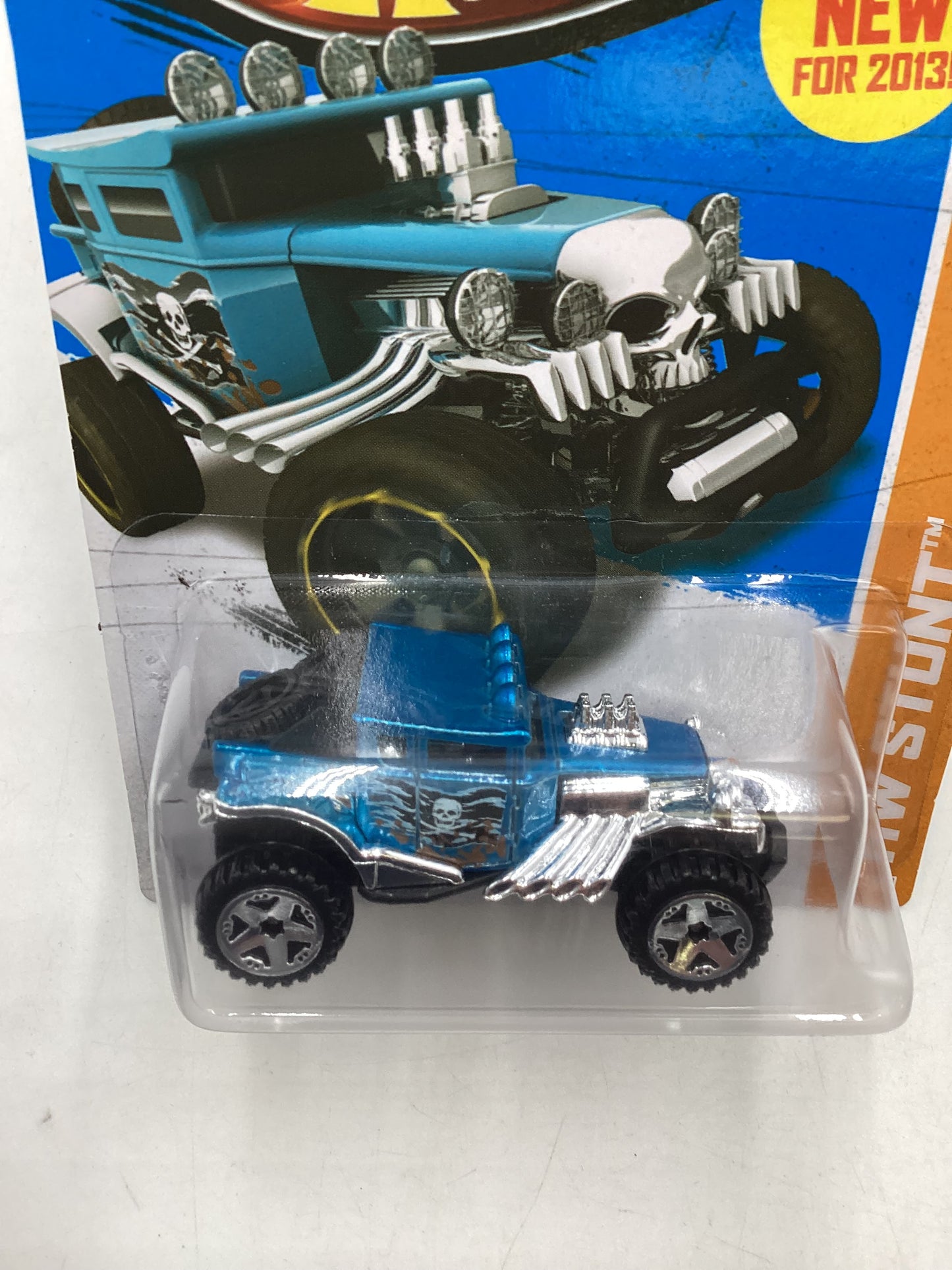 2013 Hot Wheels #90 Baja Bone Shaker Blue Chrome wheels 42C