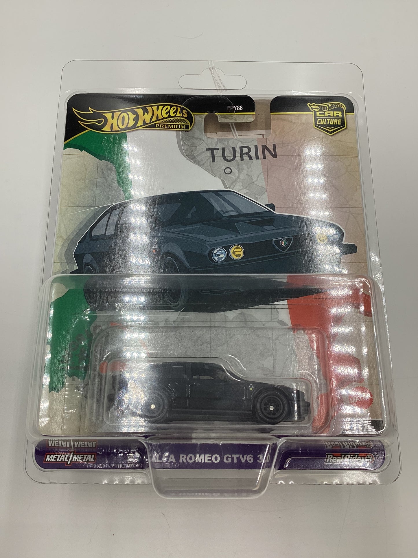 2024 Hot Wheels Premium World Tour #0 Alfa Romeo GTV6 3.0 Black Chase with protector