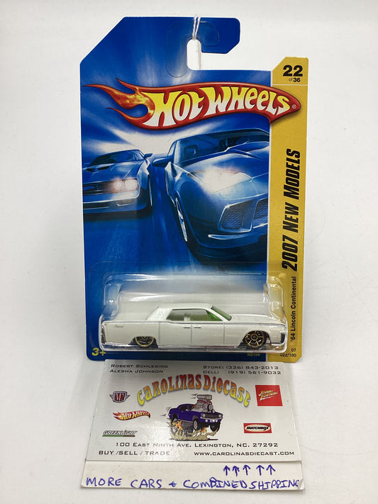 2007 Hot Wheels New Models #22 64 Lincoln Continental White 59E