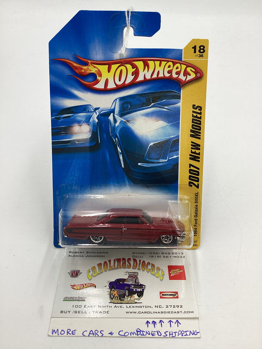 2007 Hot Wheels New Models #18 1964 Ford Galaxie 500XL Red 26D