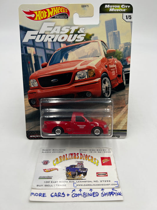 Hot Wheels Fast & Furious Motor City Muscle #1 Ford F-150 SVT Lightning Red W/Protector