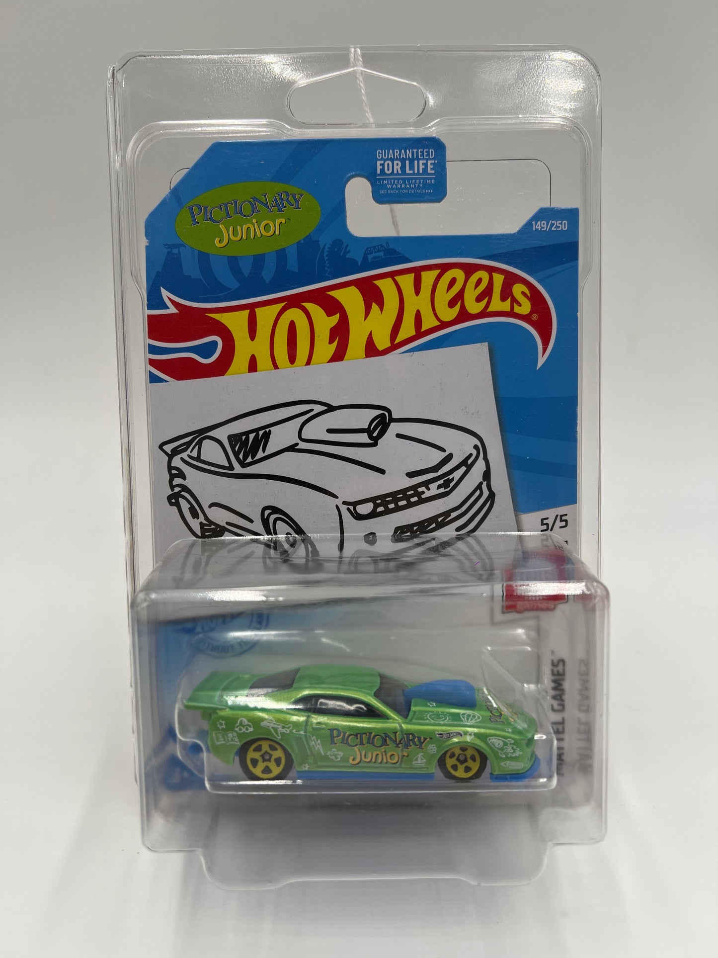 Hot Wheels Kroger Exclusive #149 10 Pro Stock Camaro Green Pictionary Jr Sketch Card W/Protector
