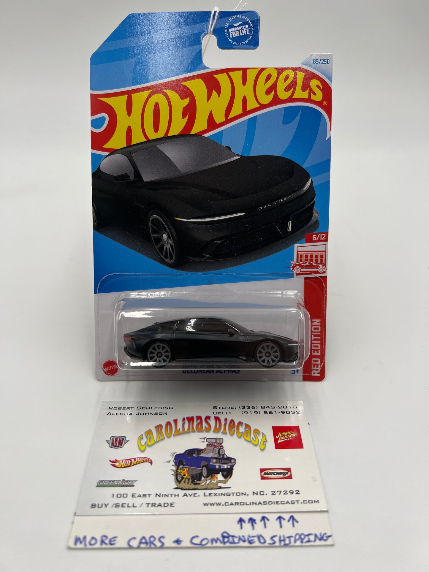 2024 Hot Wheels Target Exclusive Red Edition #85 Delorean Alpha5 Black 144B