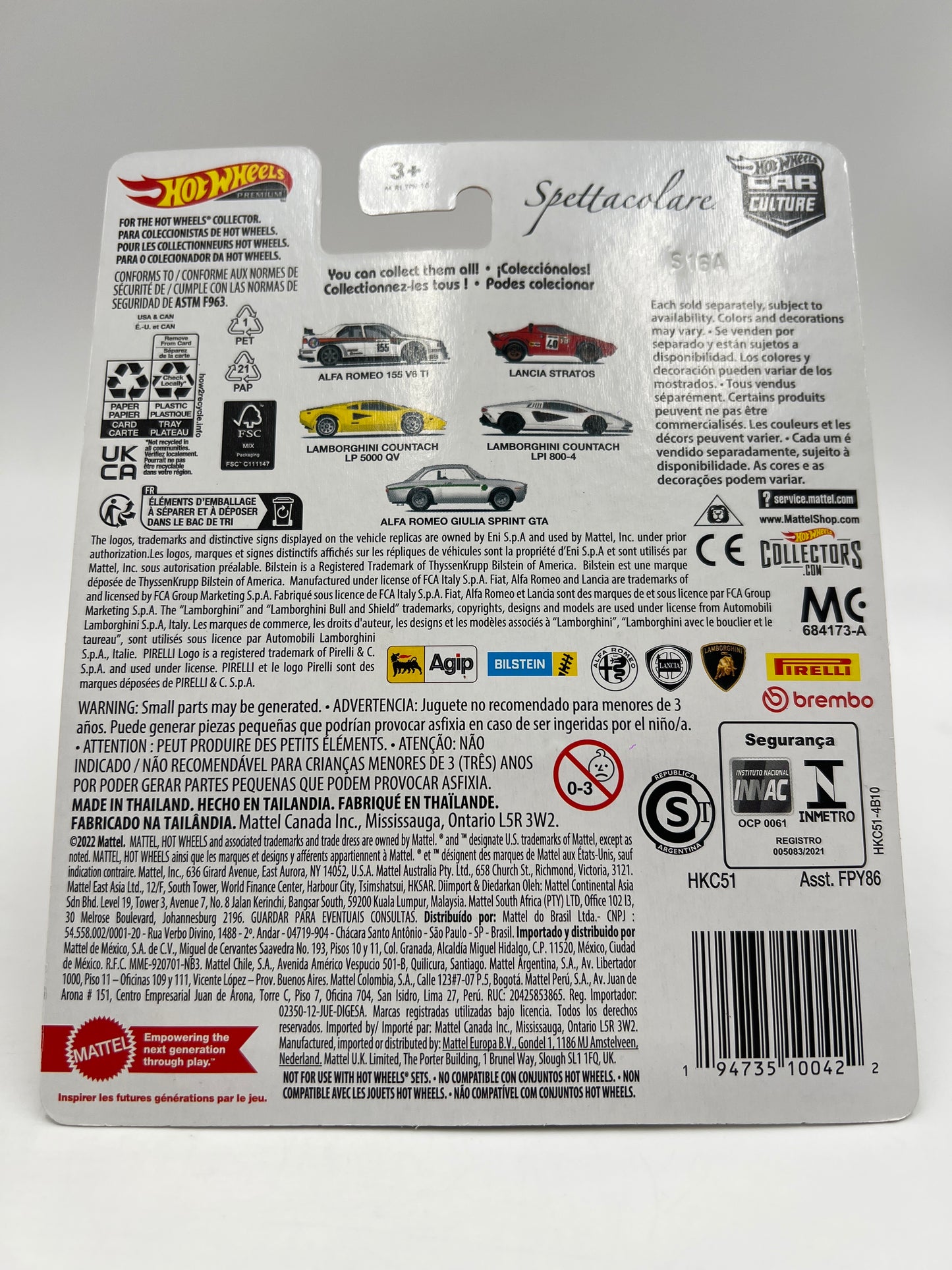 Hot Wheels Premium Car Culture Spettacolare CHASE #0 Lamborghini Countach LPI 800-4 Black W/Protector