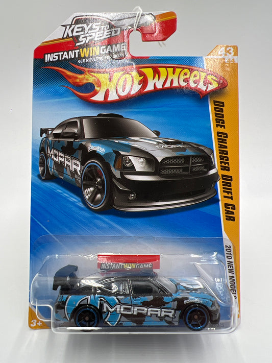 2010 Hot Wheels New Models #43 Dodge Charger Drift Car Black Keys To Speed Card