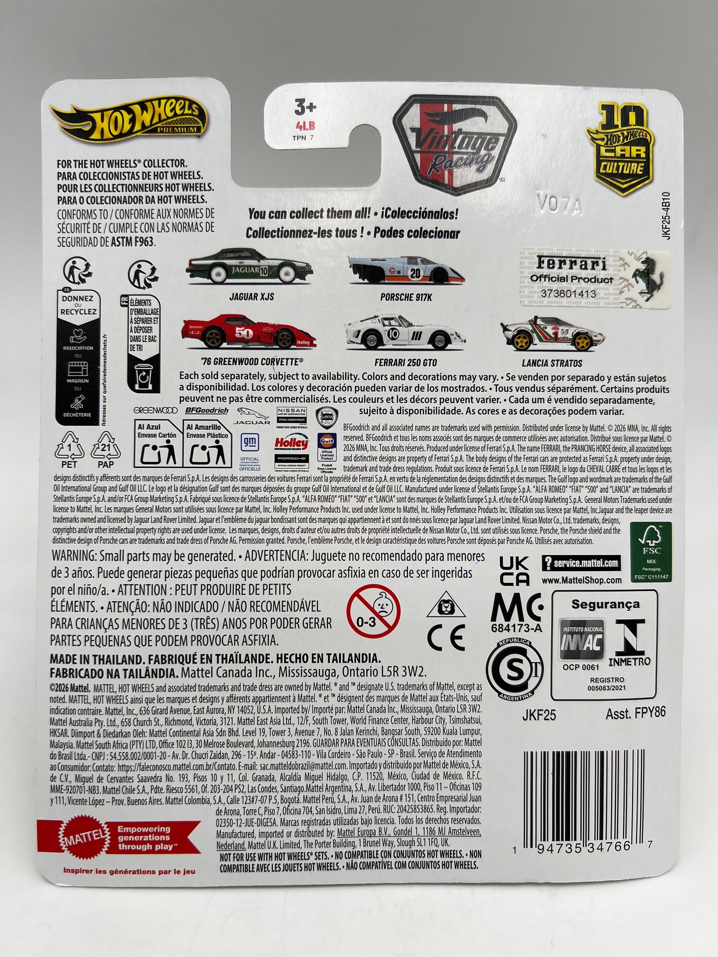 2026 Hot Wheels Premium Vintage Racing #4 Ferrari 250 GTO White