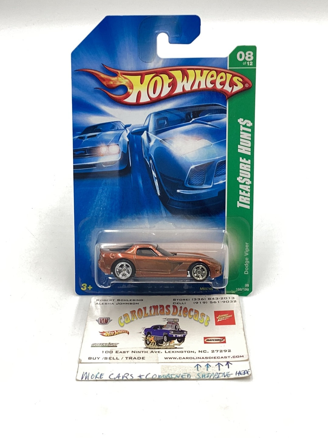 2008 Hot Wheels Super Treasure Hunt #168 Dodge Viper W/Protector