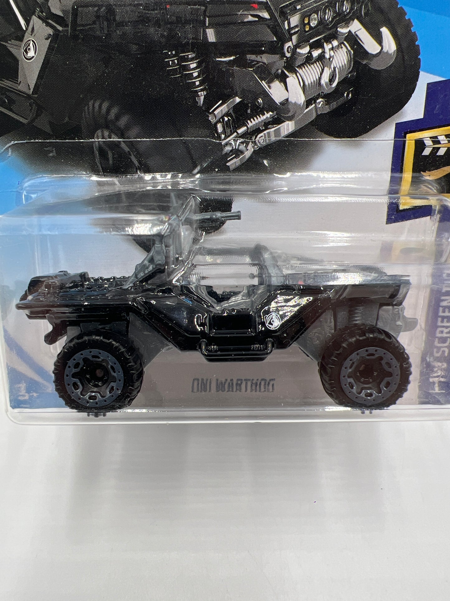 2018 Hot Wheels Screen Time #54 Halo Oni Warthog Black Card Not Perfect 123B