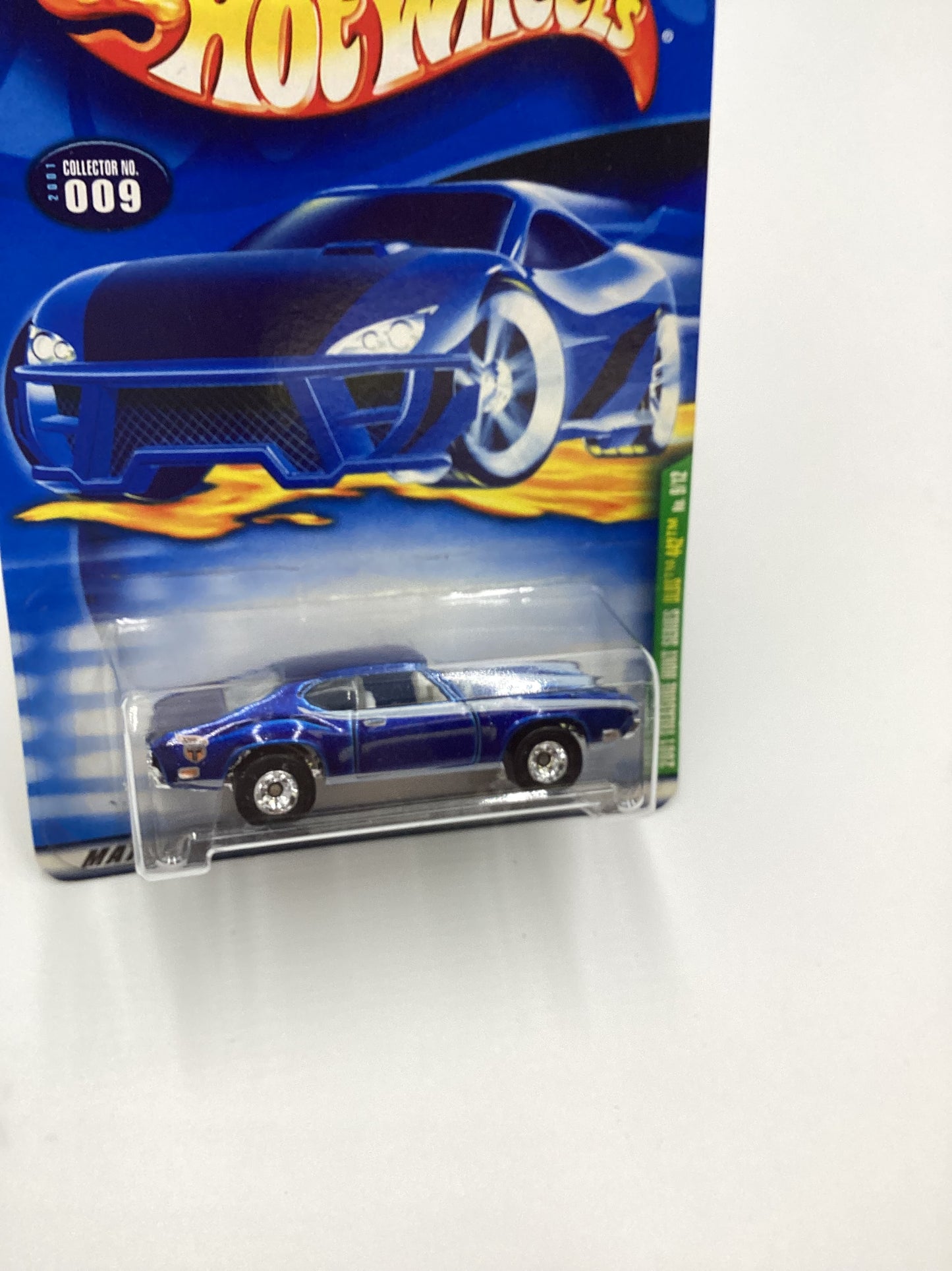 2001 Hot Wheels Treasure Hunt #009 Olds 442 Blue with protector