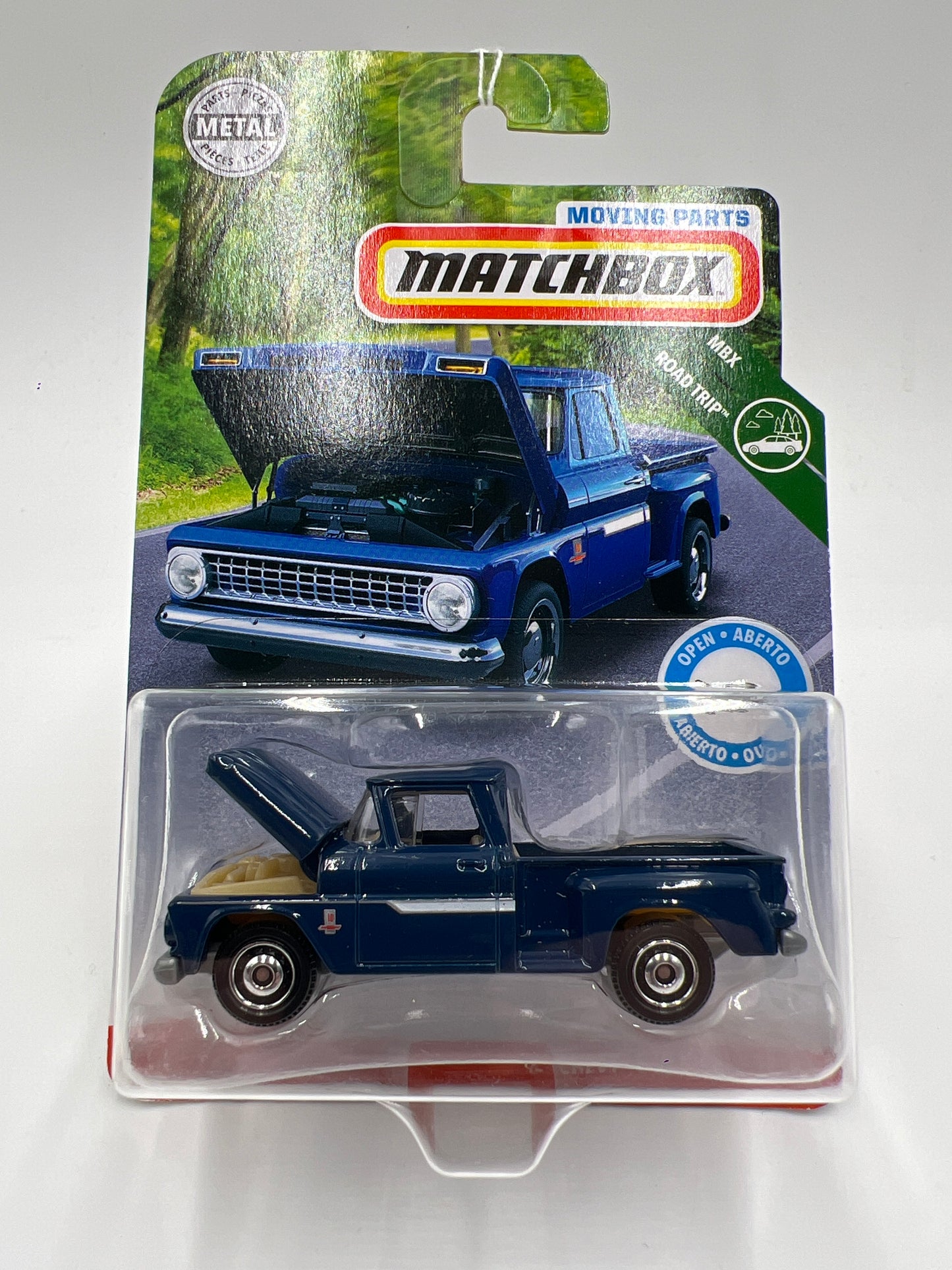 Matchbox Moving Parts MBX Road Trip 63 Chevy C10 Pickup Truck Blue 165E