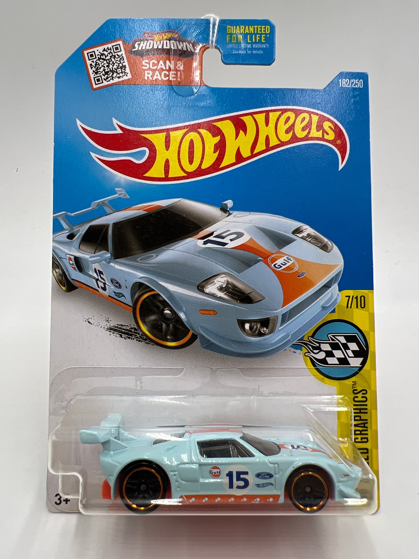 2016 Hot Wheels #182 Ford GT Gulf Blue 23F