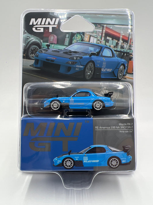 Mini GT #1046 Mazda RX-7 RE-Amemiya 20B NA 3ROTOR-7 Blue 237A