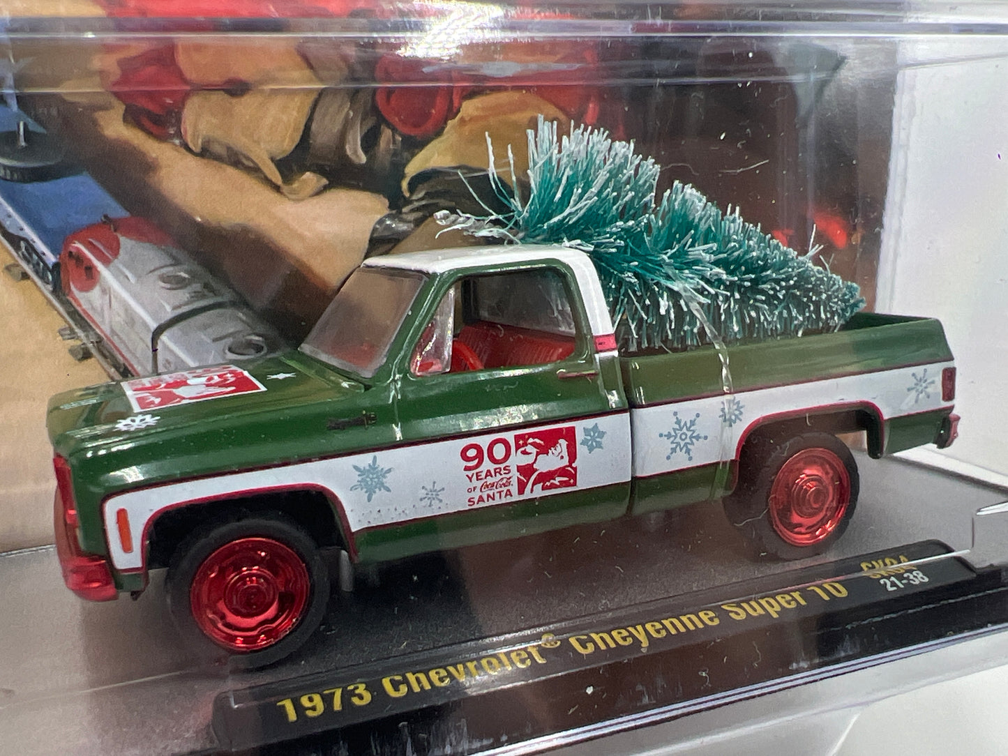 M2 Machines Coca Cola CHASE 1973 Chevrolet Cheyenne Super 10 Green/White SK04
