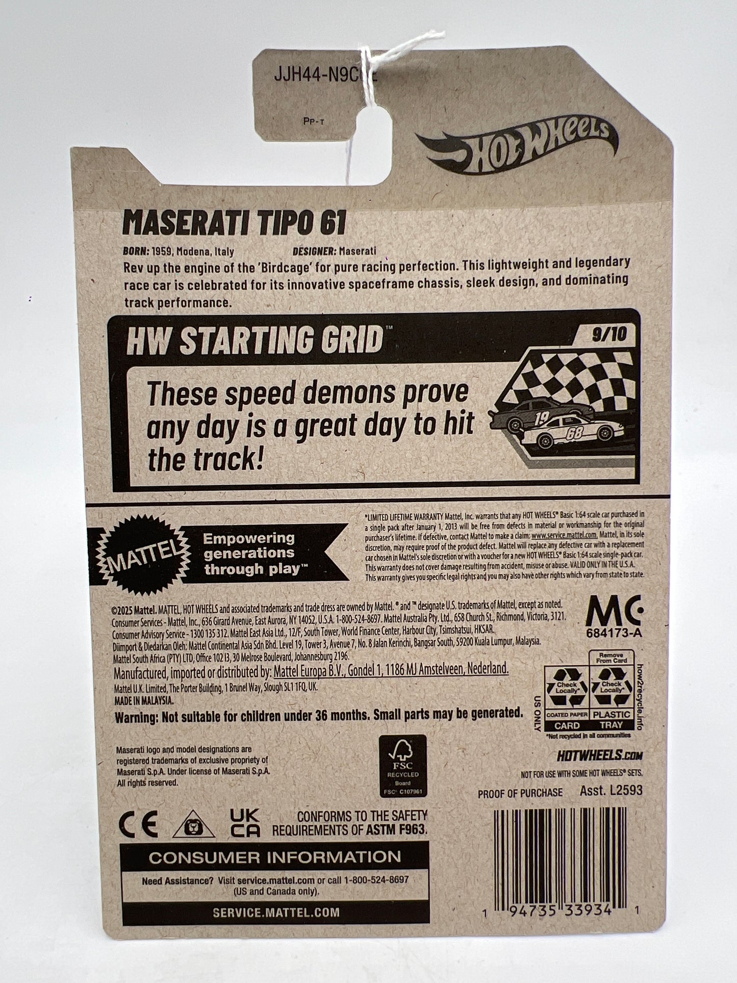 2026 Hot Wheels E Case #123 Maserati Tipo 61 White