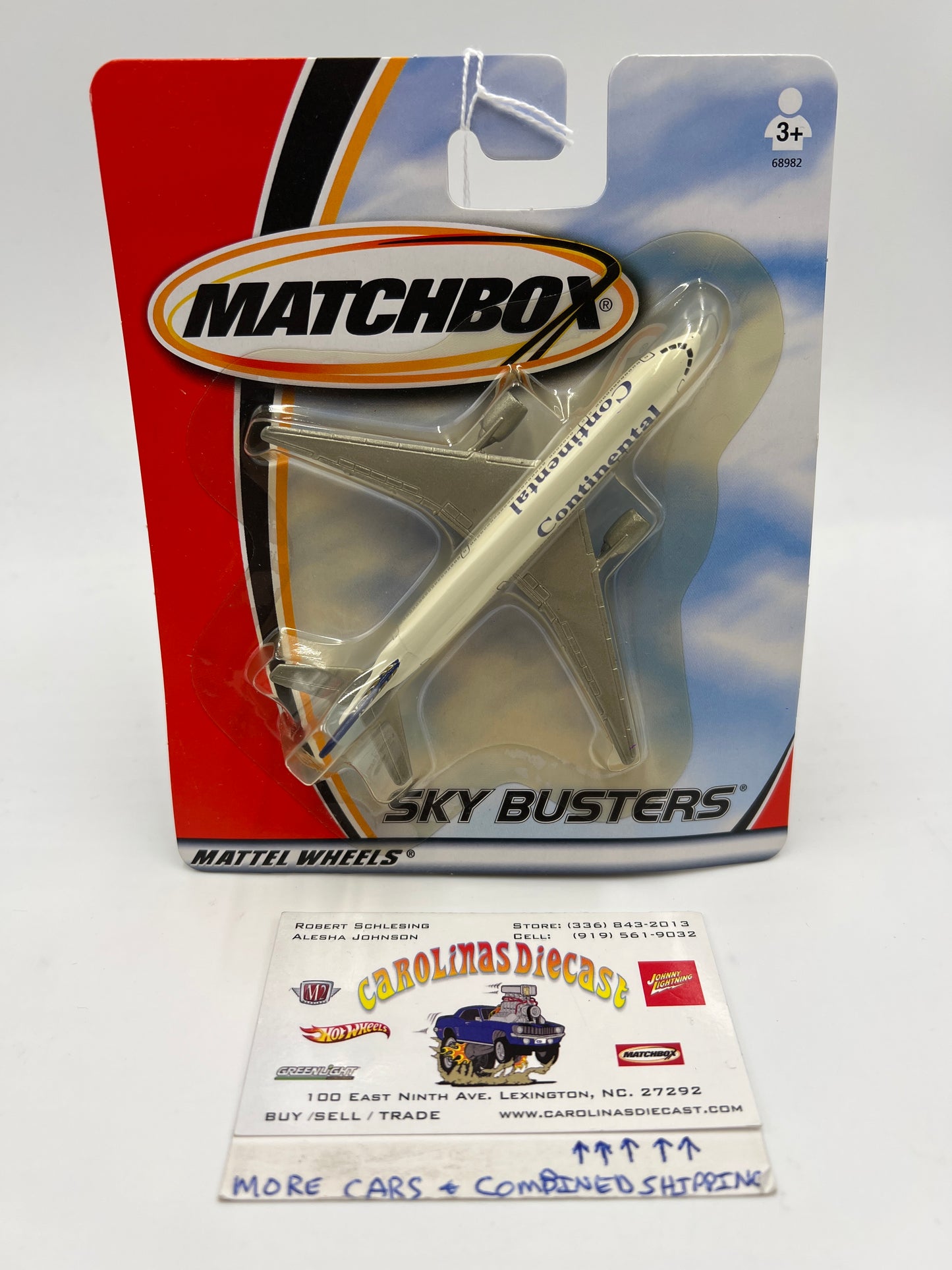 Matchbox Sky Busters Commercial Continental Airlines Boeing 777-200 White WW3