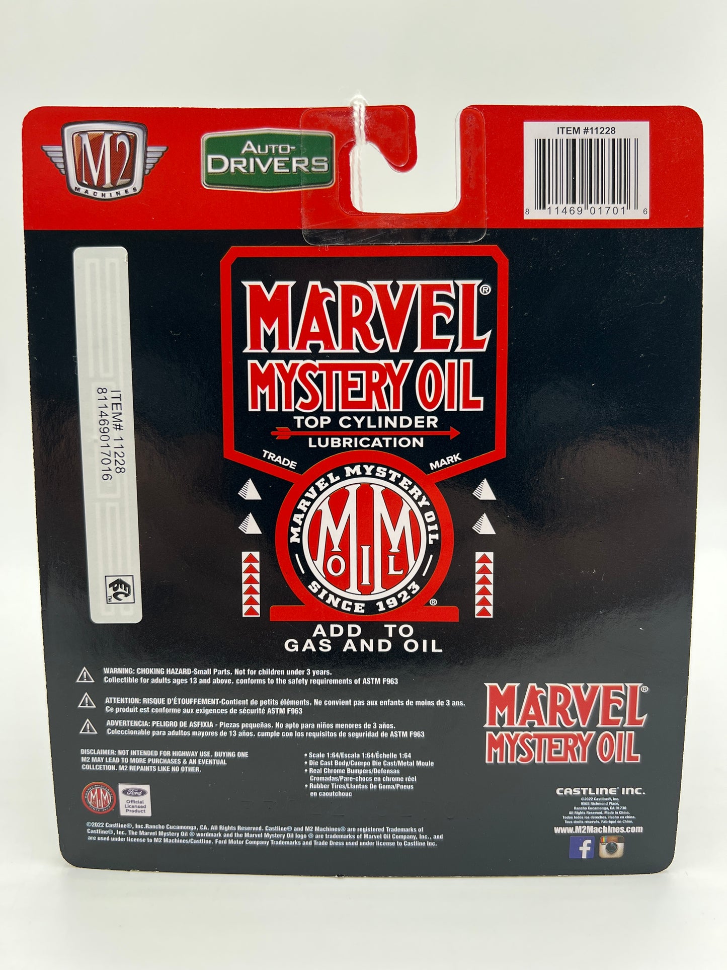 M2 Machines Auto Drivers 1949 Mercury Custom Black/Red Marvel Mystery Oil R91 189A