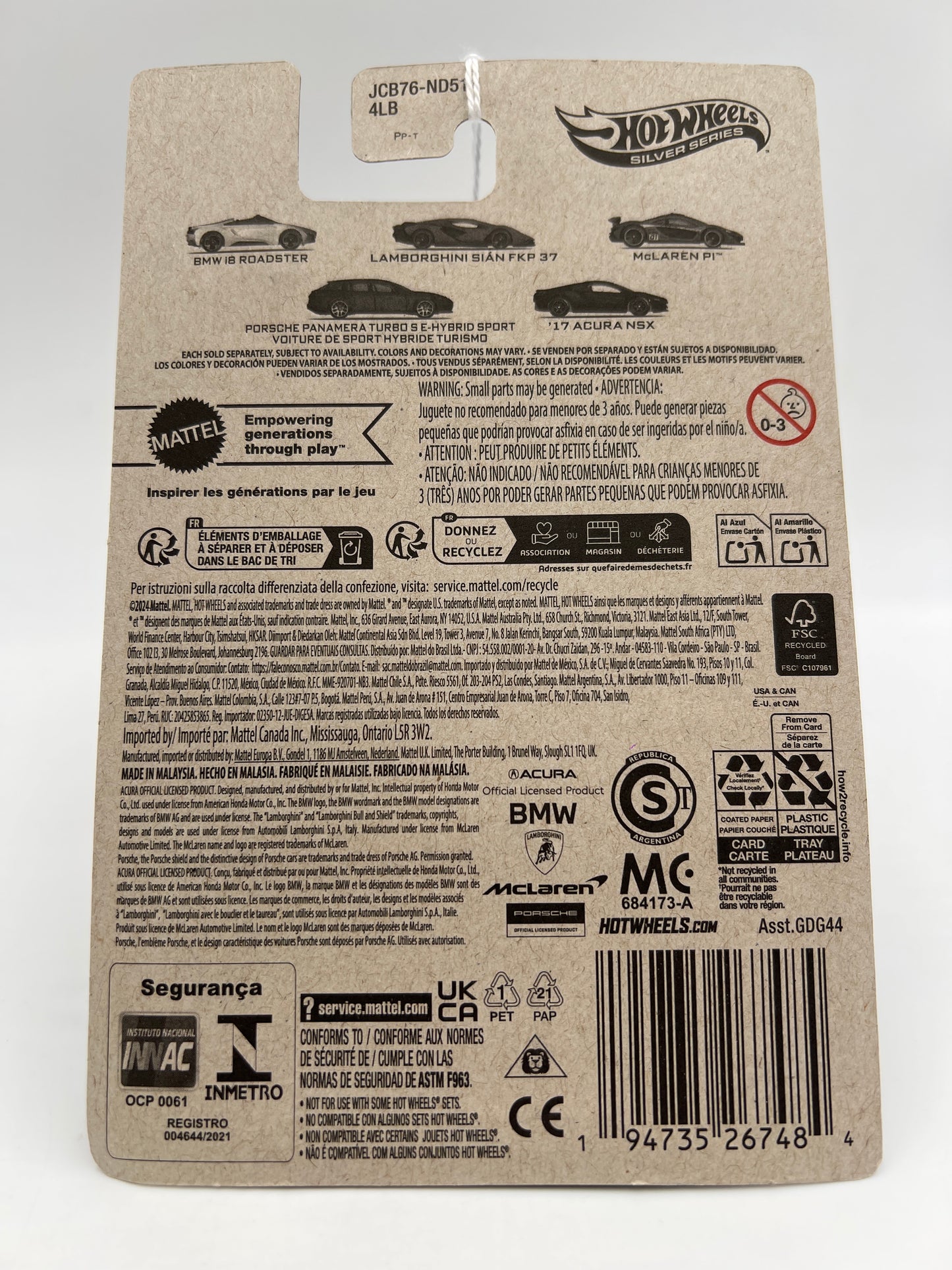 2025 Hot Wheels Silver Series Hybrid Speed #1 BMW i8 Roadster White 150A