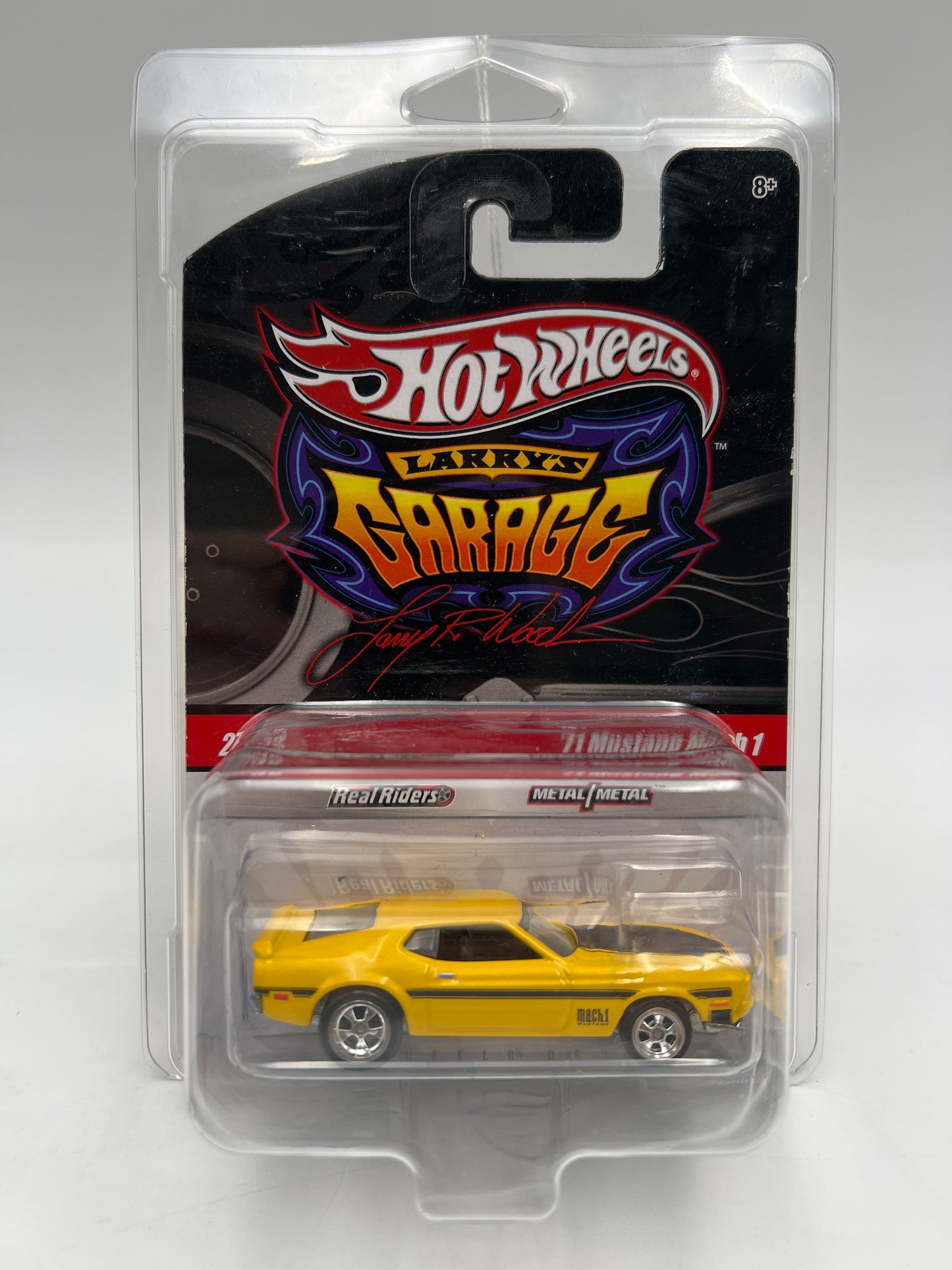 Hot Wheels Premium Larrys Garage #27 71 Mustang Mach 1 Yellow W/Protector