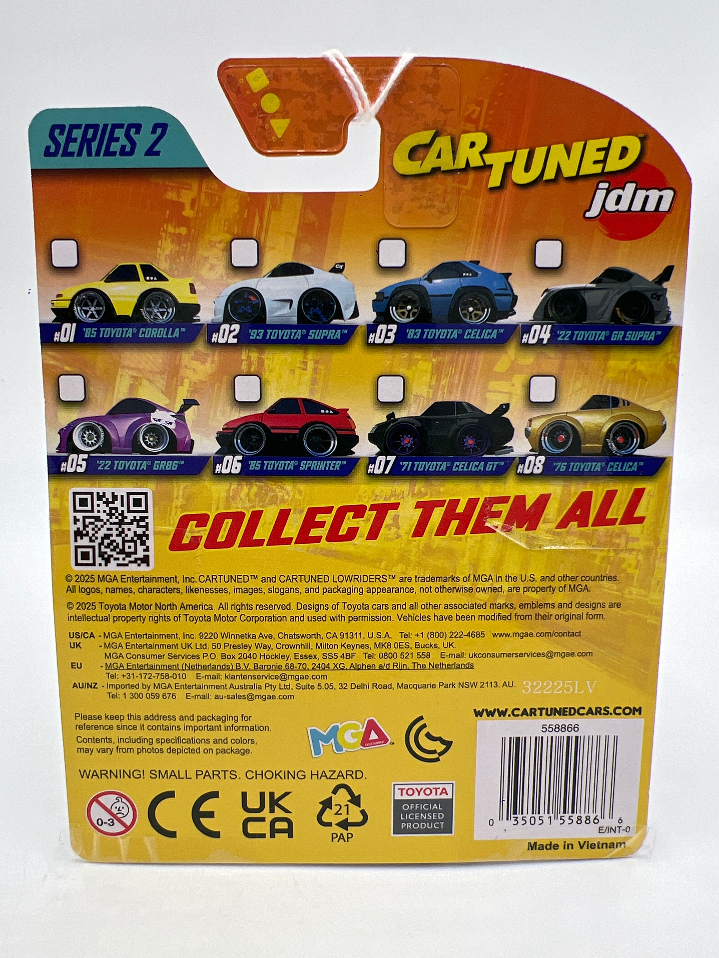 2025 MGA Car Tuned JDM Series 2 #1 85 Toyota Corolla Yellow 178J