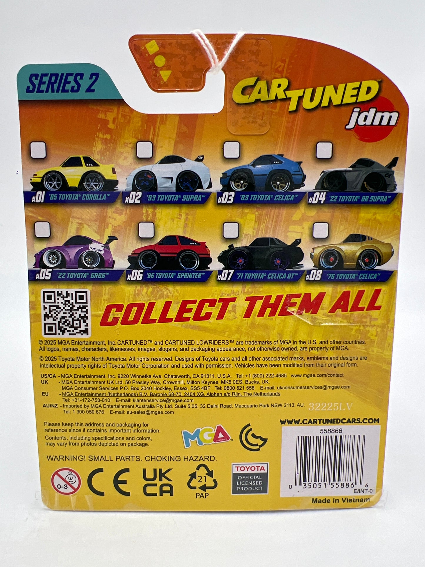 2025 MGA Car Tuned JDM Series 2 #1 85 Toyota Corolla Yellow 178J