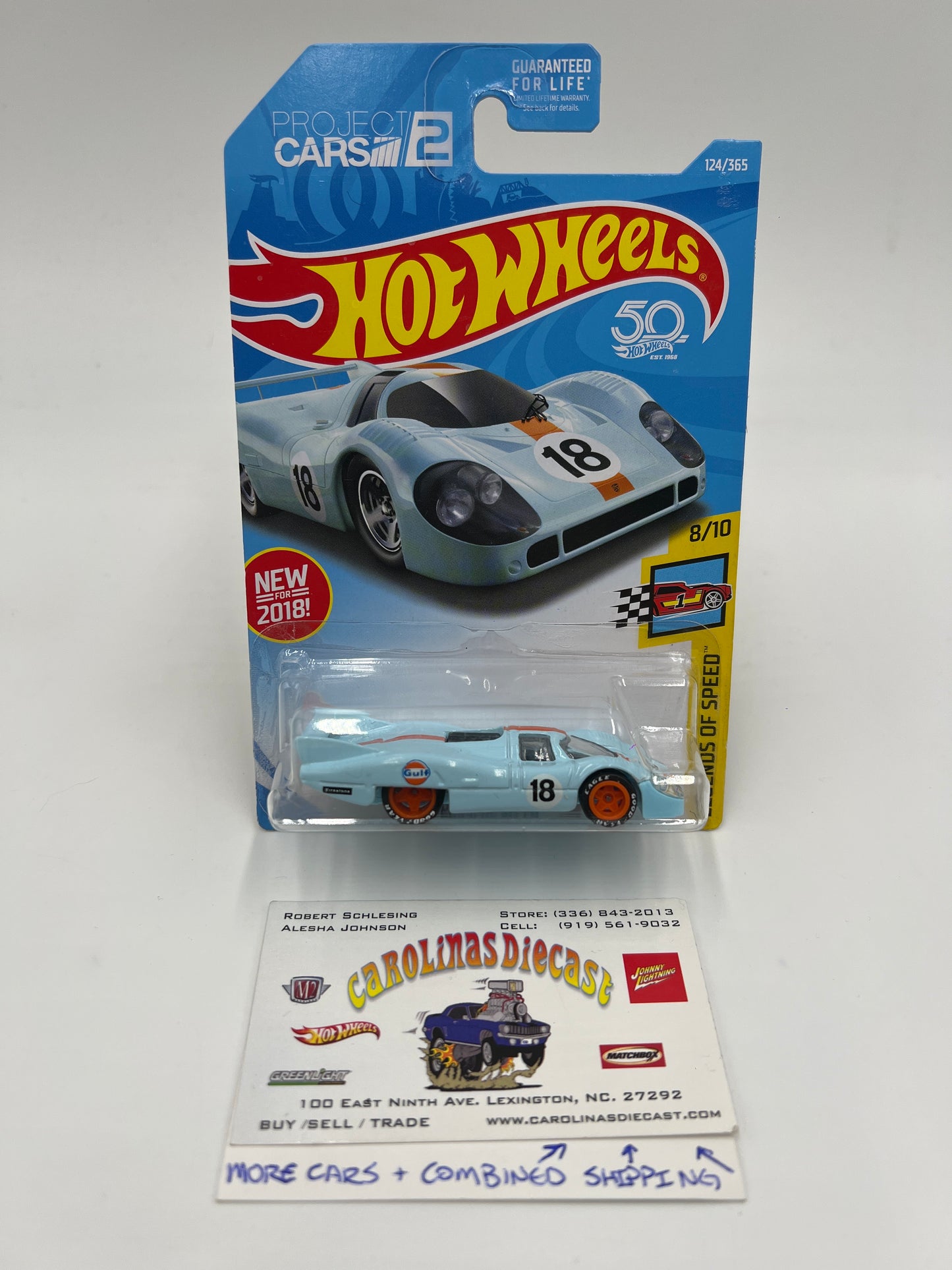 Hot Wheels Porsche 917 LH Blue Gulf Wheel Swap Custom On Card W/Protector SR