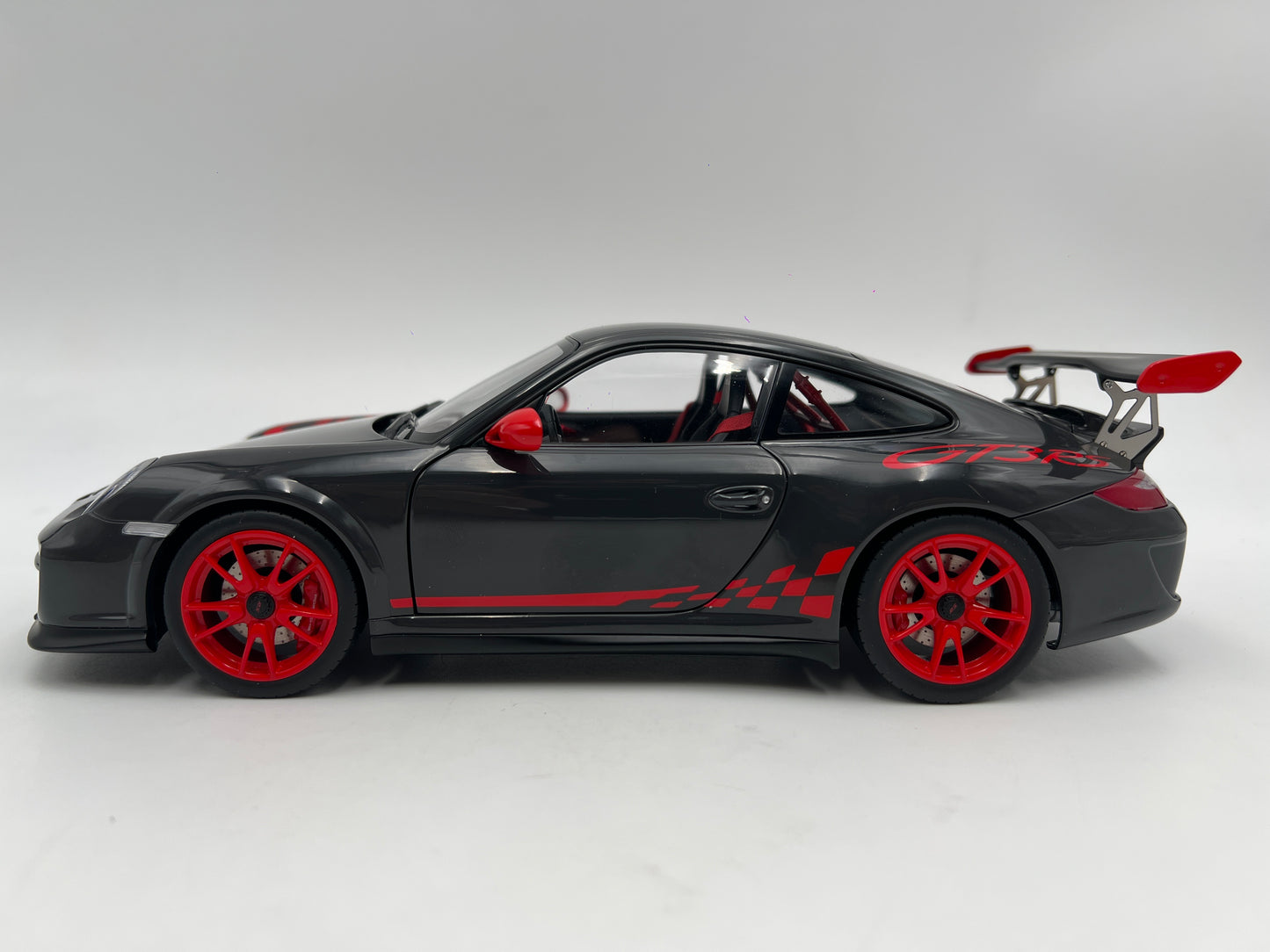 Rare AutoArt 1:18 Scale Porsche 911 997 GT3 RS 3.8 Gray/Red Loose VHTF Exceptional Detail