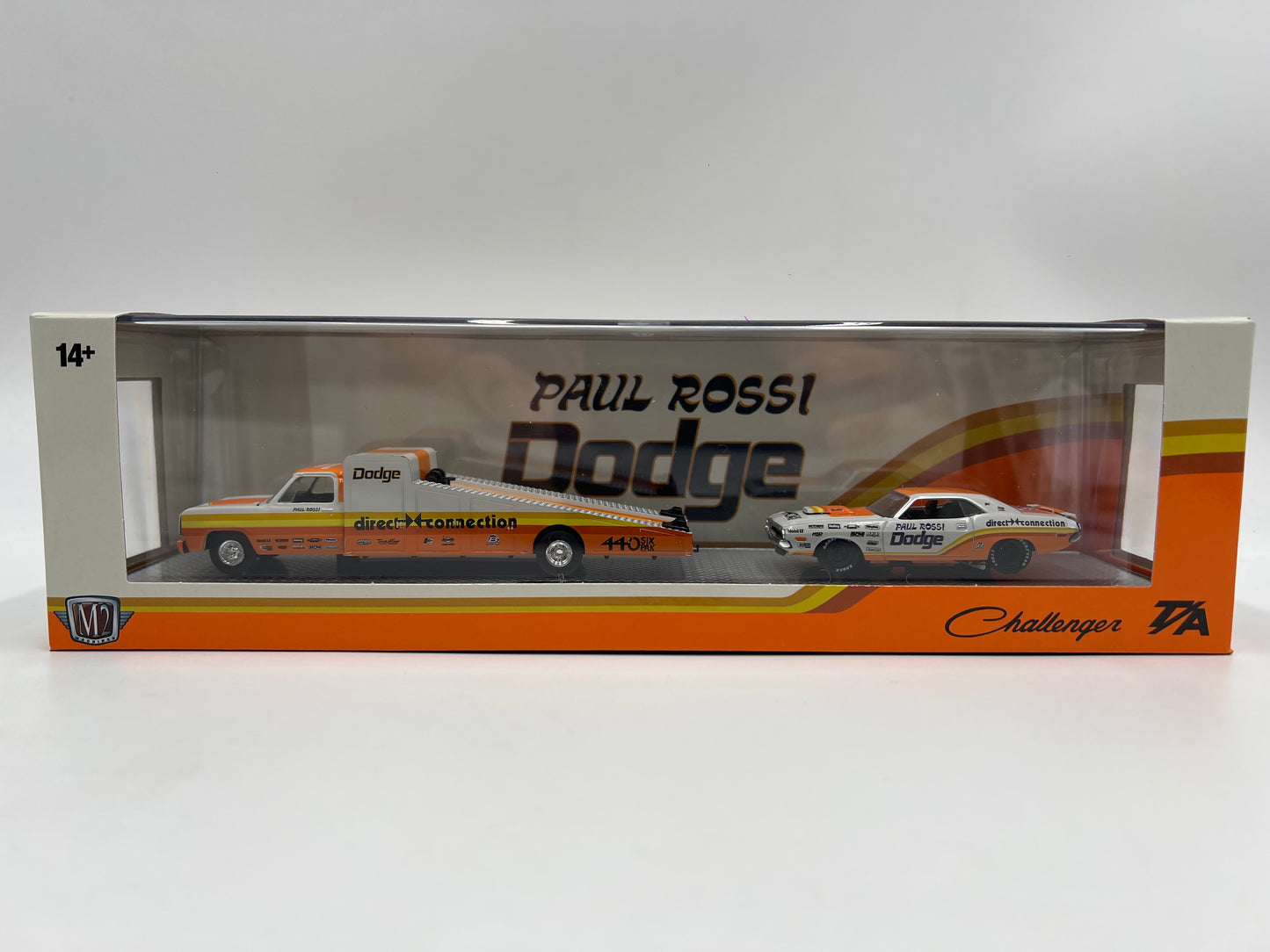 2025 M2 Machines Auto Haulers 1974 Dodge D300 Truck & 1970 Dodge Challenger T/A Paul Rossi S44