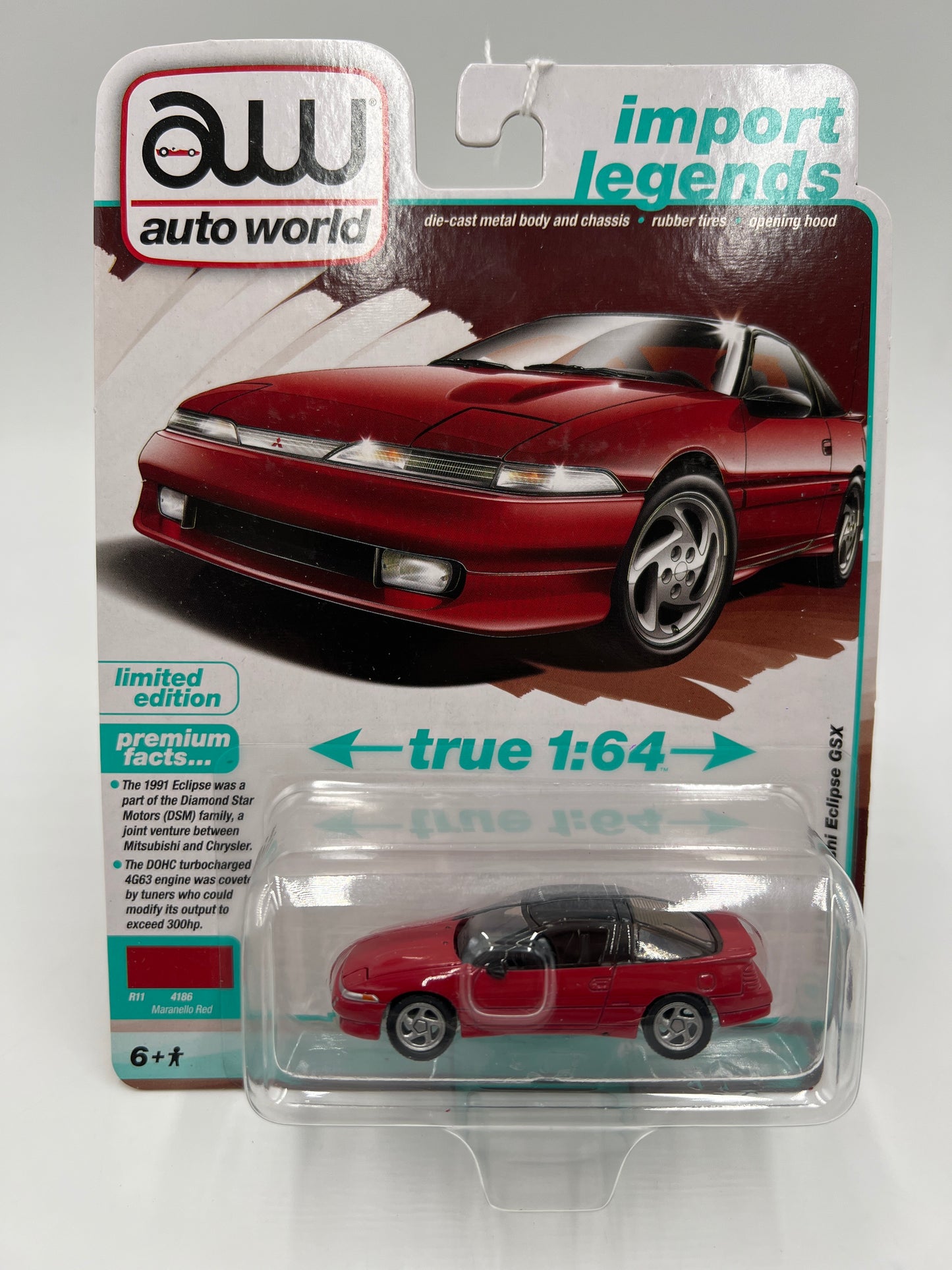 2025 Auto World Import Legends Release 1 Version A 1991 Mitsubishi Eclipse GSX Red 183G