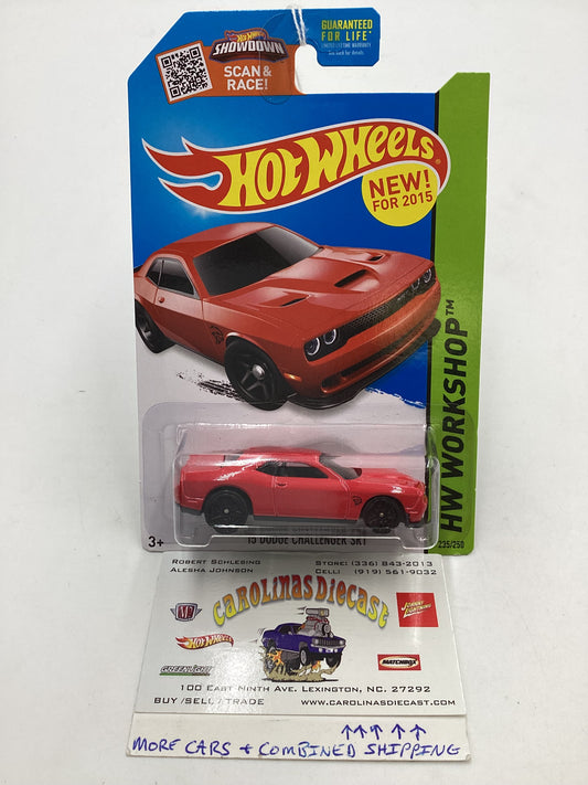 2015 Hot Wheels Workshop #235 15 Dodge Challenger SRT Hellcat Red 56B