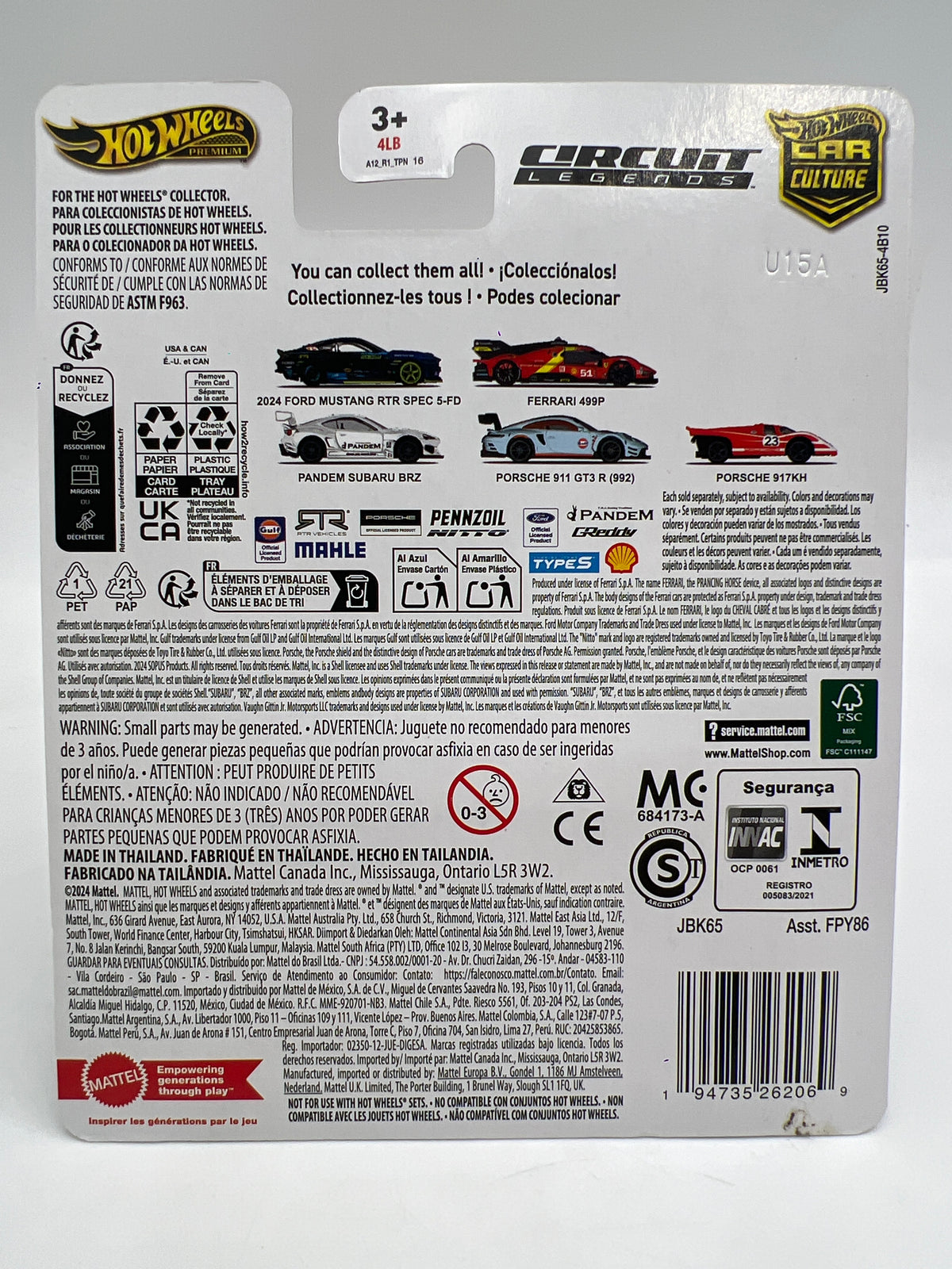 Hot Wheels Premium Circuit Legends #5 Porsche 911 GT3 R 992 Gulf W/Protector
