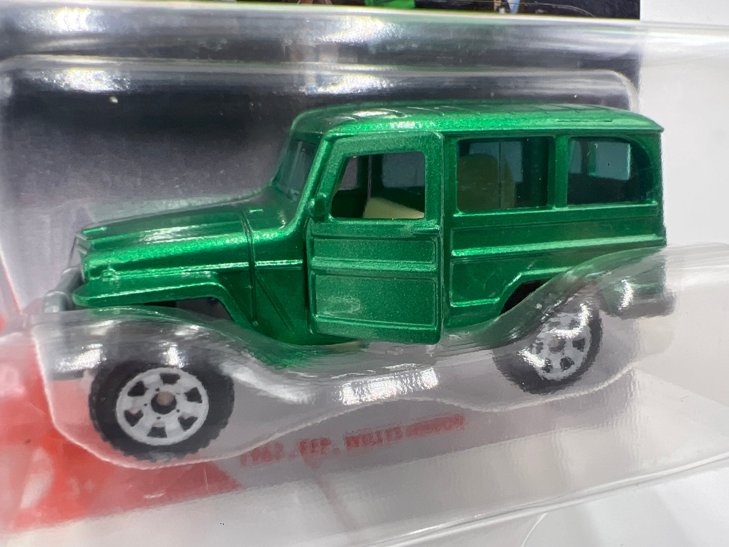 Matchbox Moving Parts 1962 Jeep Willys Wagon Green Card Not Perfect 168P