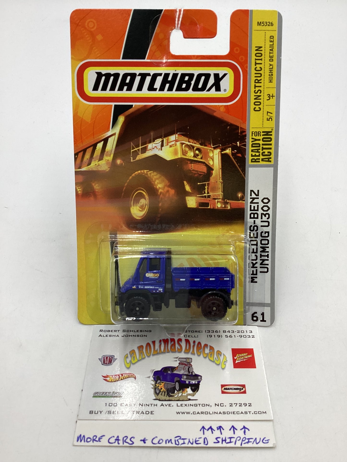 Matchbox #61 Construction Mercedes-Benz Unimog U300 206B