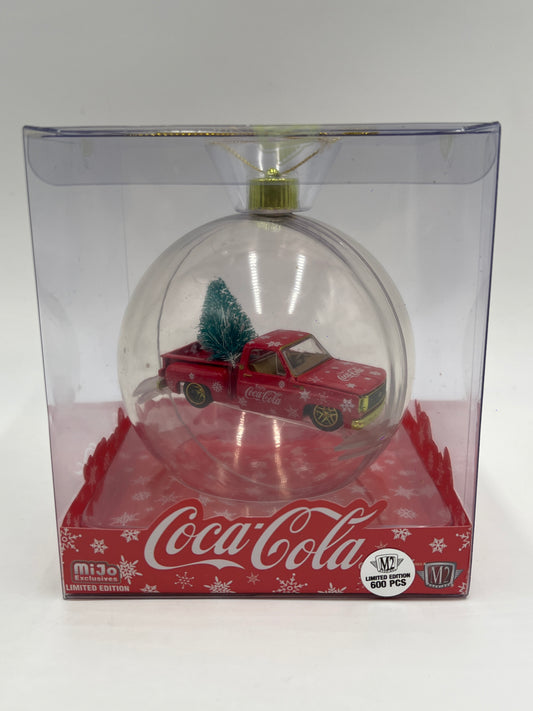 M2 Machines MiJo Exclusives Coca Cola Holiday Christmas Ornaments CHASE 1974 Chevrolet Silverado Stepside Red
