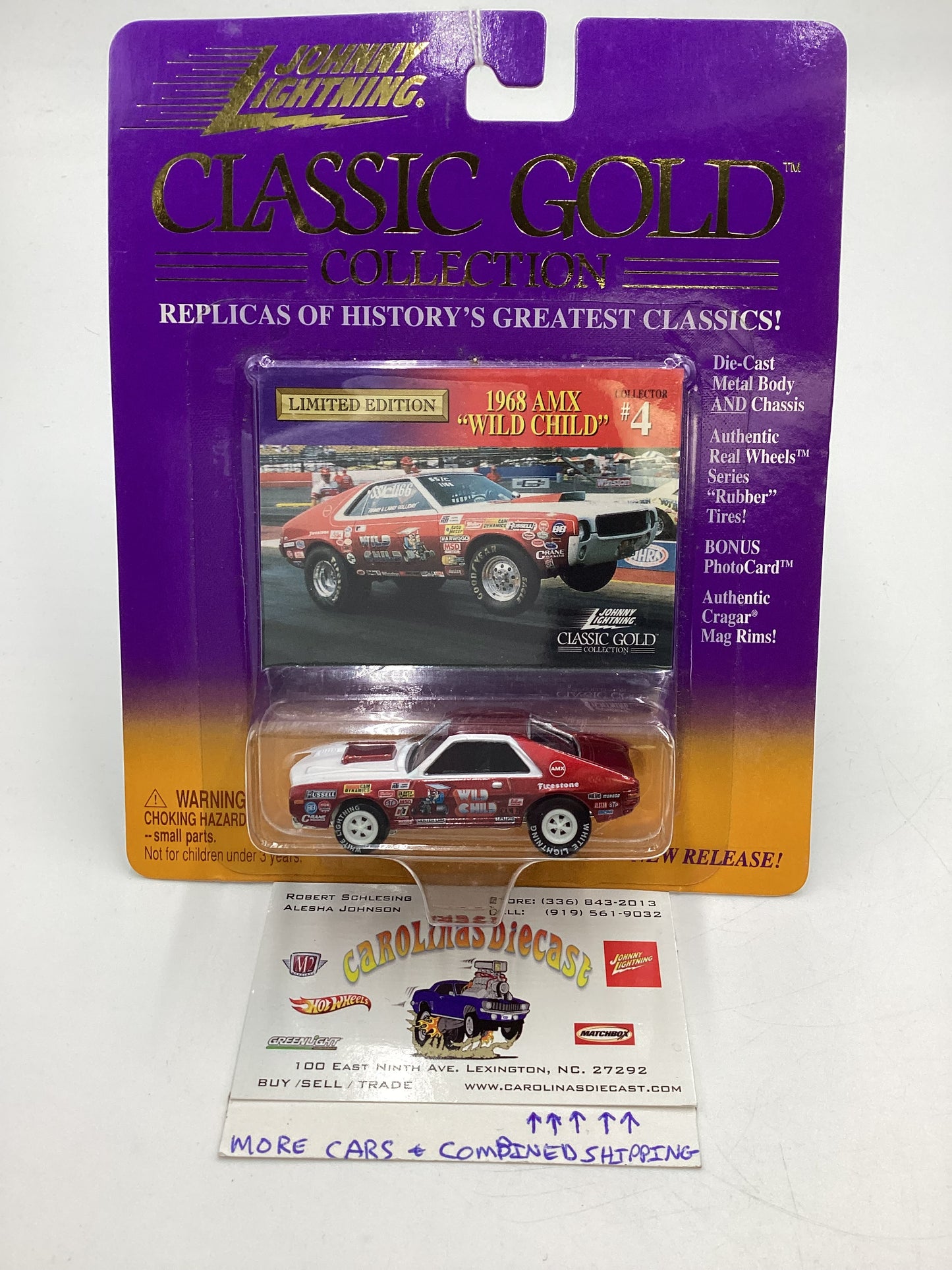 Johnny Lightning Classic Gold Collection #4 1968 AMX Wild Child Red White Lightning Chase VHTF