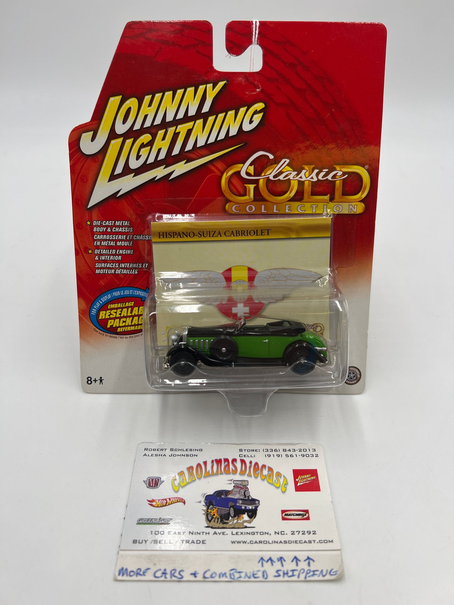 Johnny Lightning Classic Gold Collection Hispano-Suiza Cabriolet Green 228F