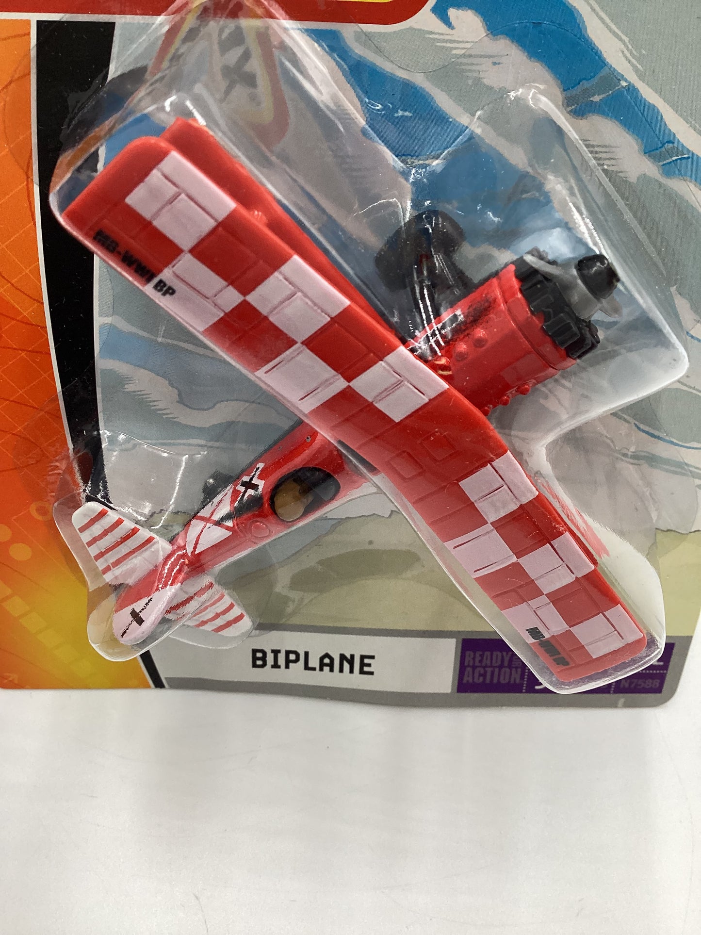 2008 Matchbox Skybusters N7588 Biplane Red 114D