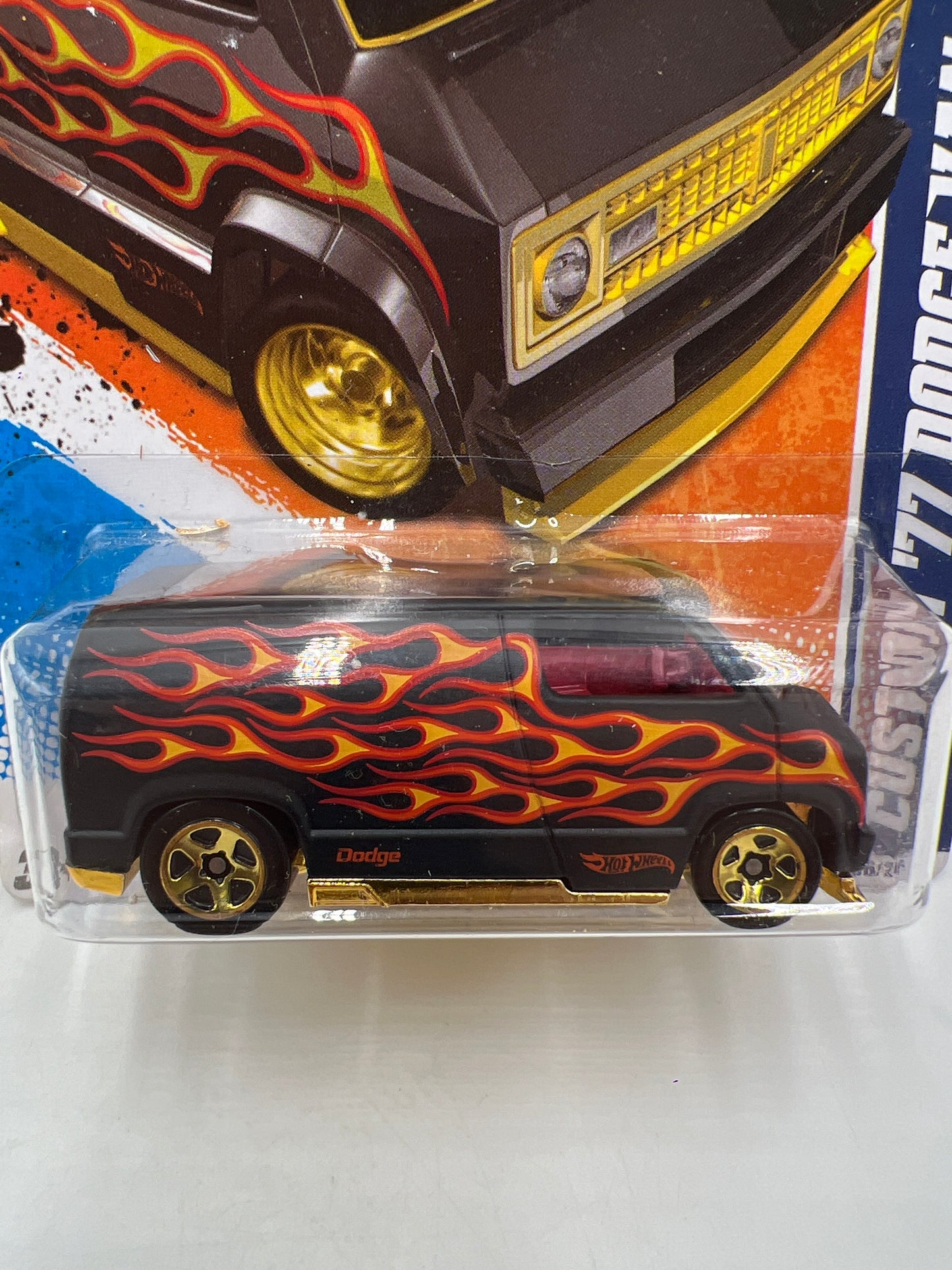 2011 Hot Wheels Heat Fleet #96 Custom 77 Dodge Van Black Factory Sealed