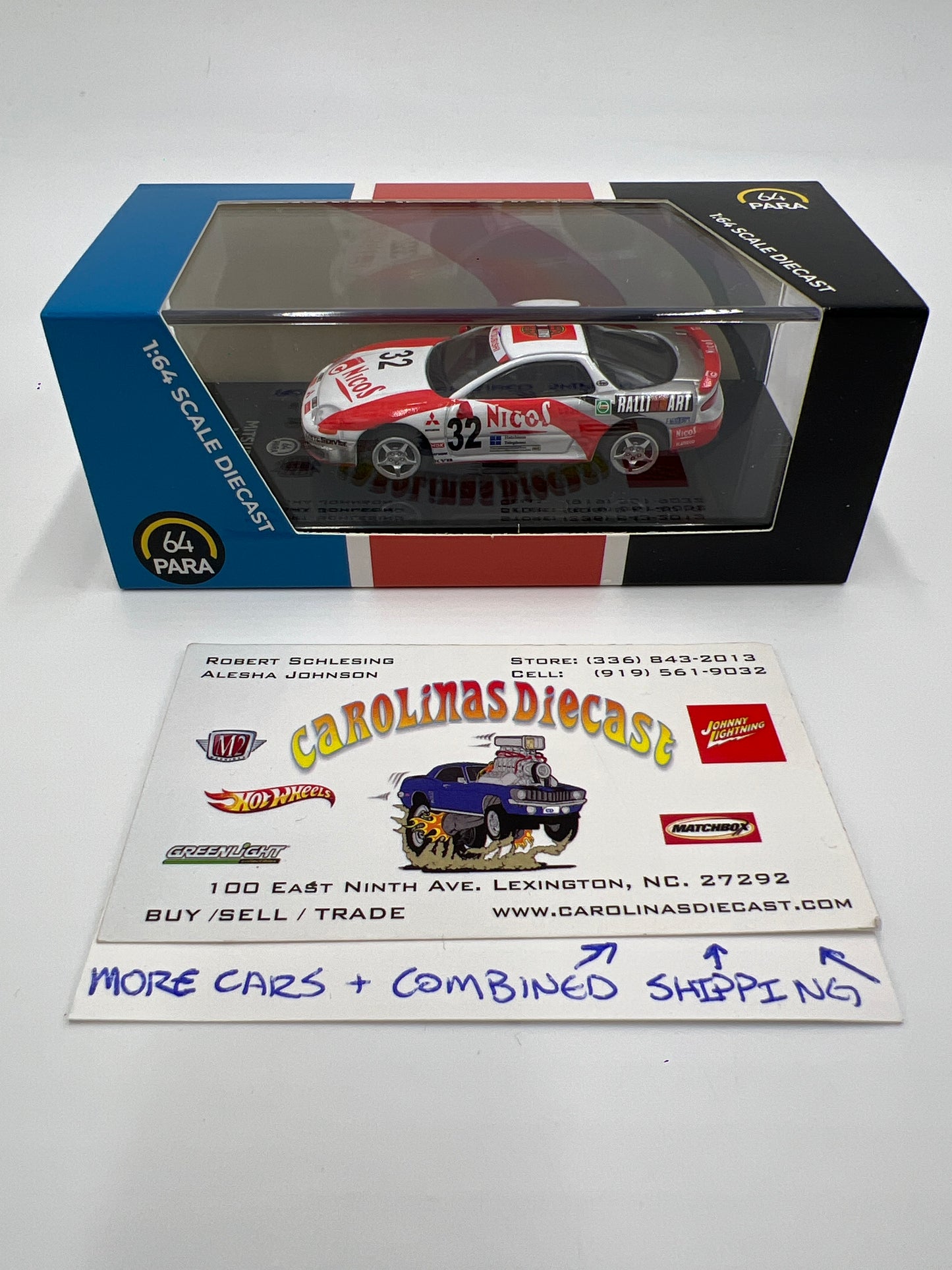 Para64 1:64 Scale Diecast Mitsubishi Motors Mitsubishi 3000GT GTO White/Red Nicos