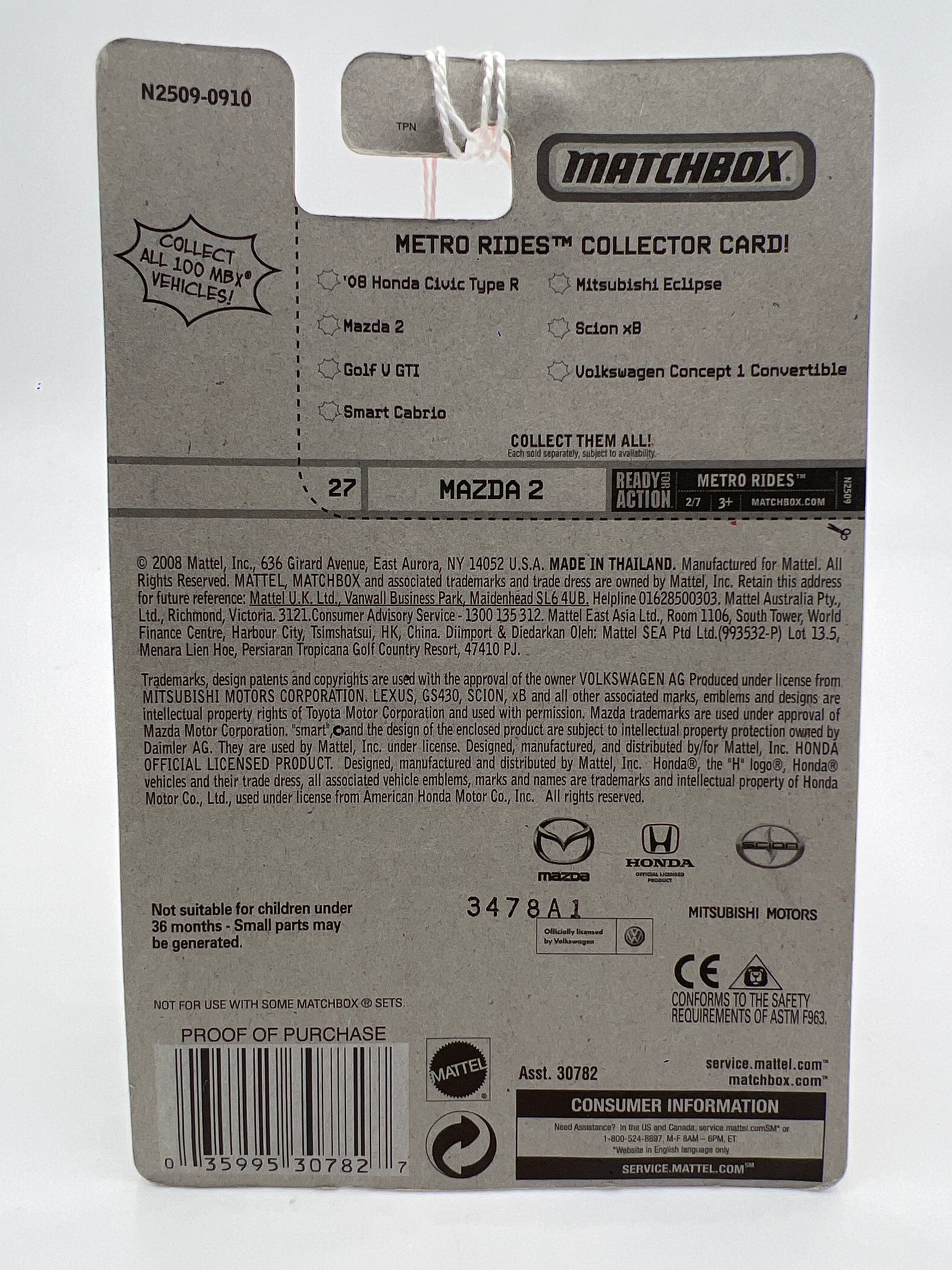 Matchbox #27 Metro Rides Mazda 2 Blue SR