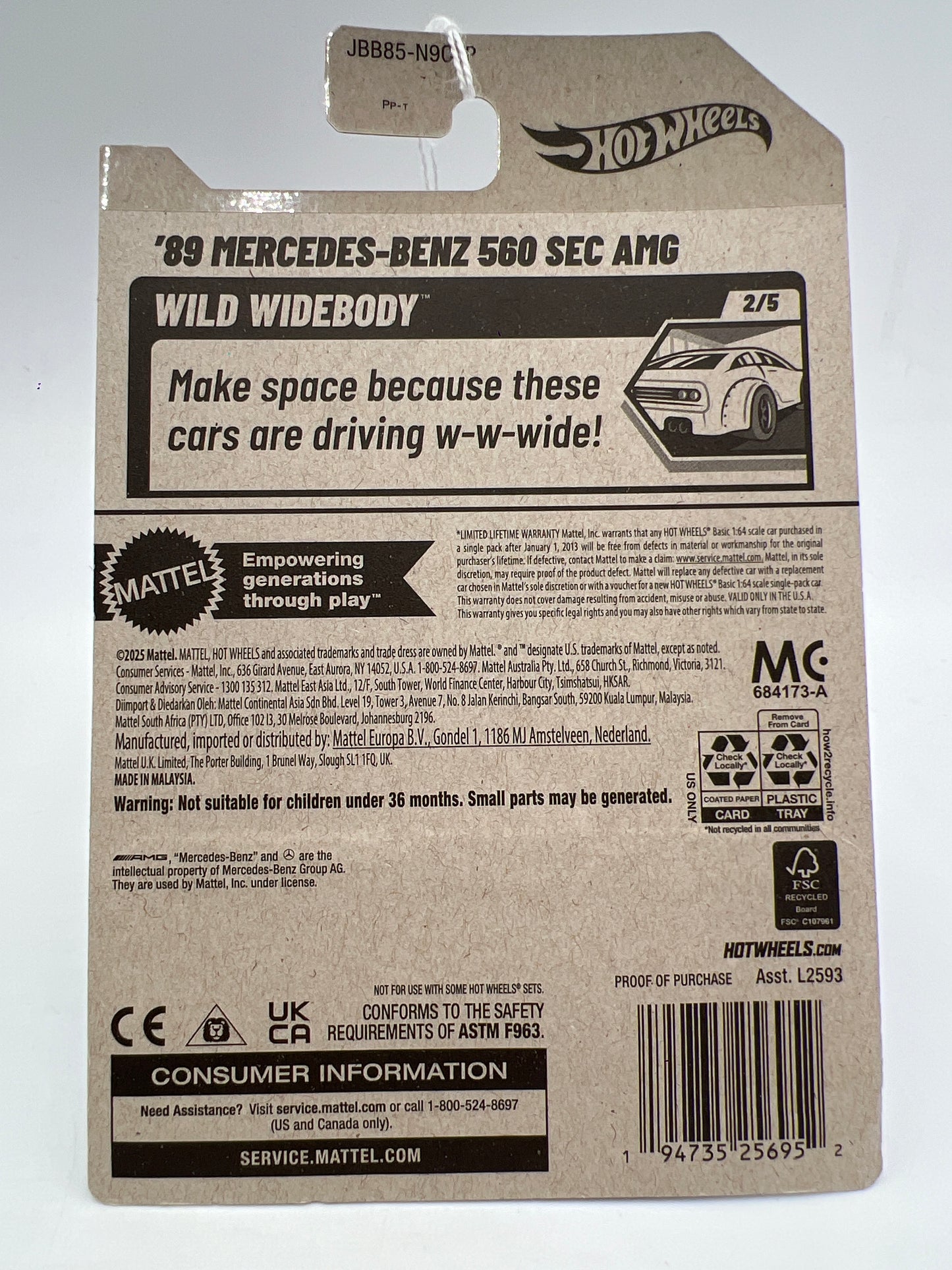 2025 Hot Wheels P Case Wild Widebody #186 89 Mercedes-Benz 560 SEC AMG Dark Blue 90C