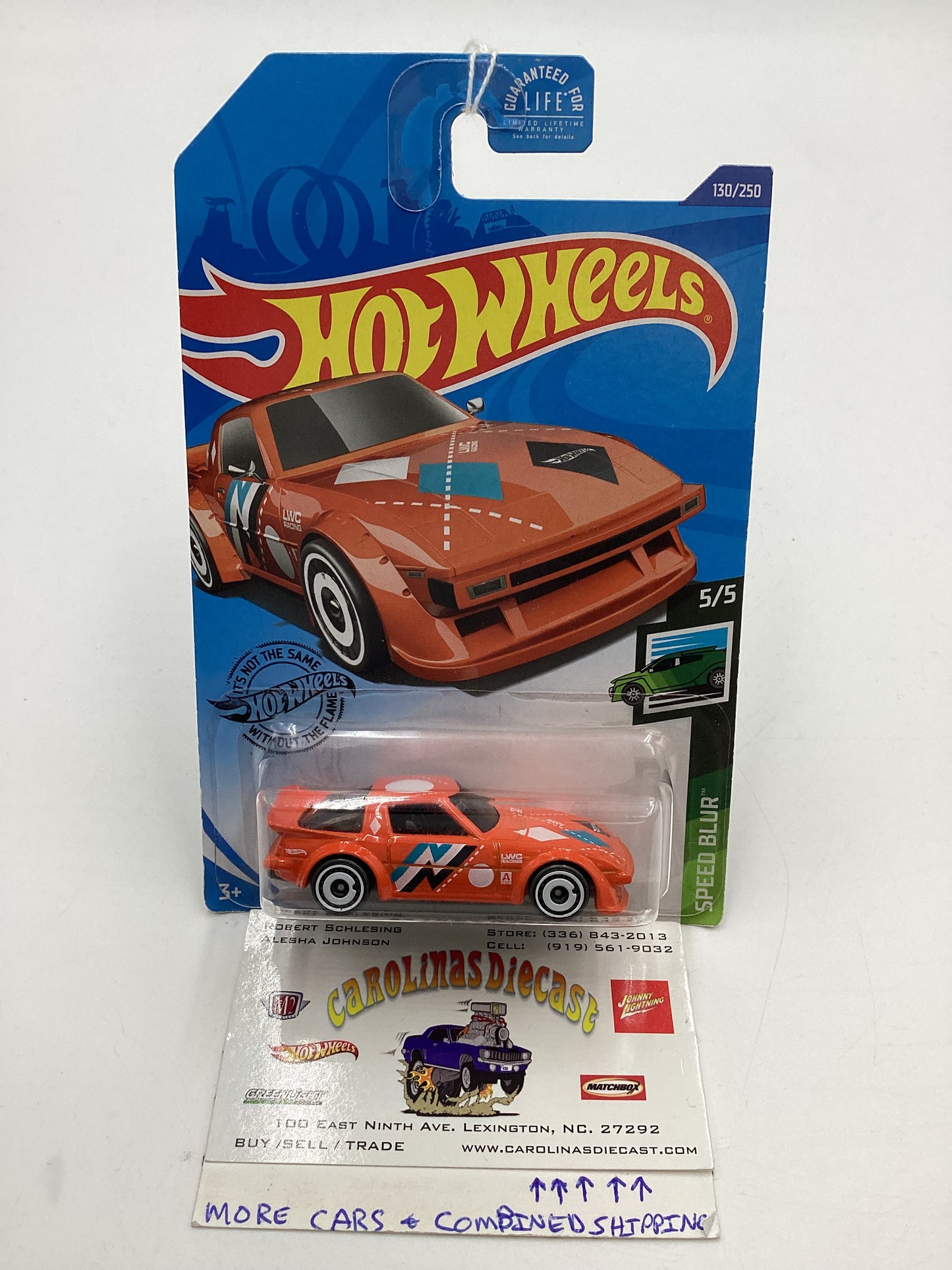 2020 Hot wheels Speed Blur #130 Mazda RX-7 Orange 86D