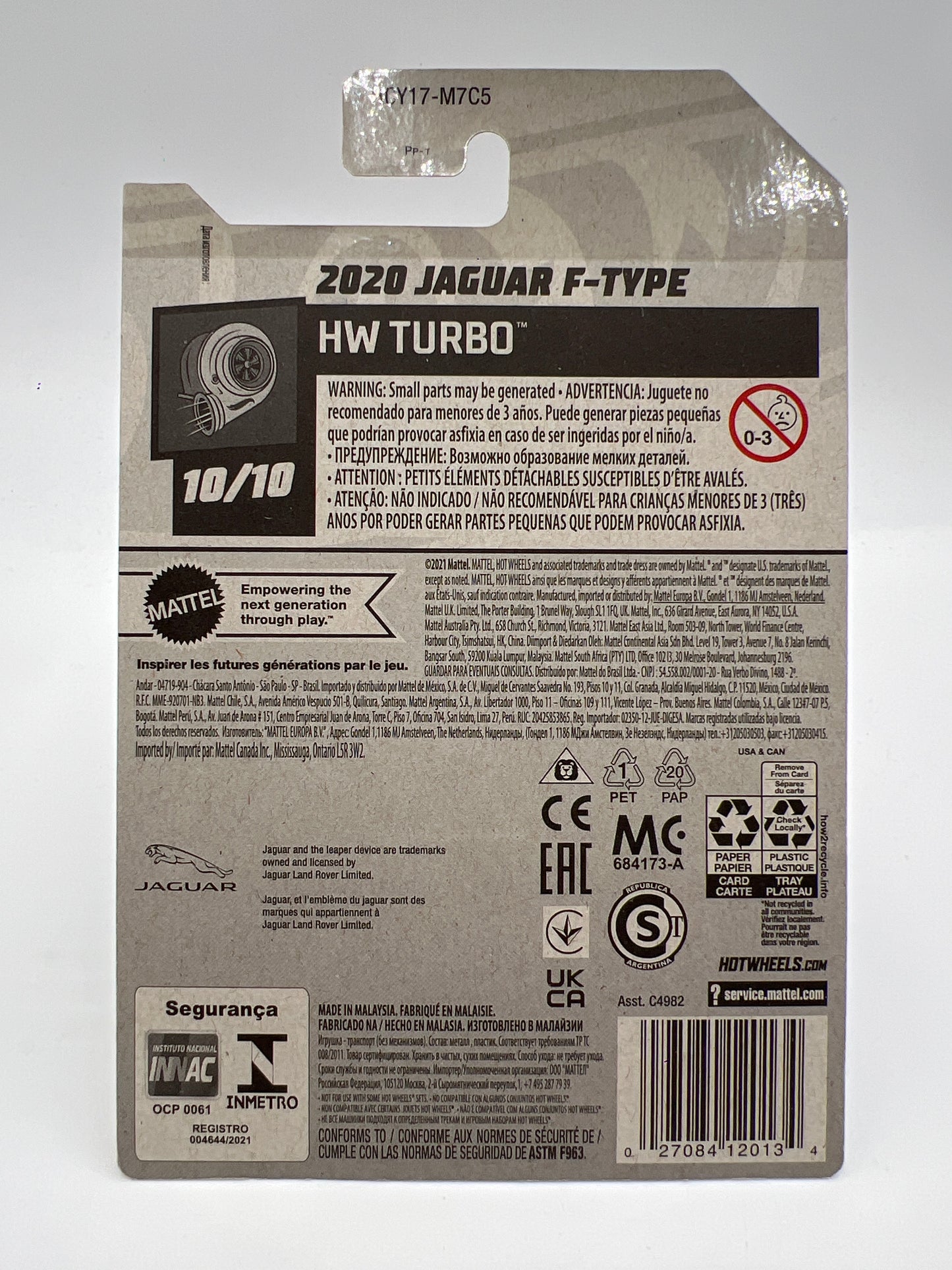 2022 Hot Wheels Super Treasure Hunt #158 2020 Jaguar F-Type Gray W/Protector