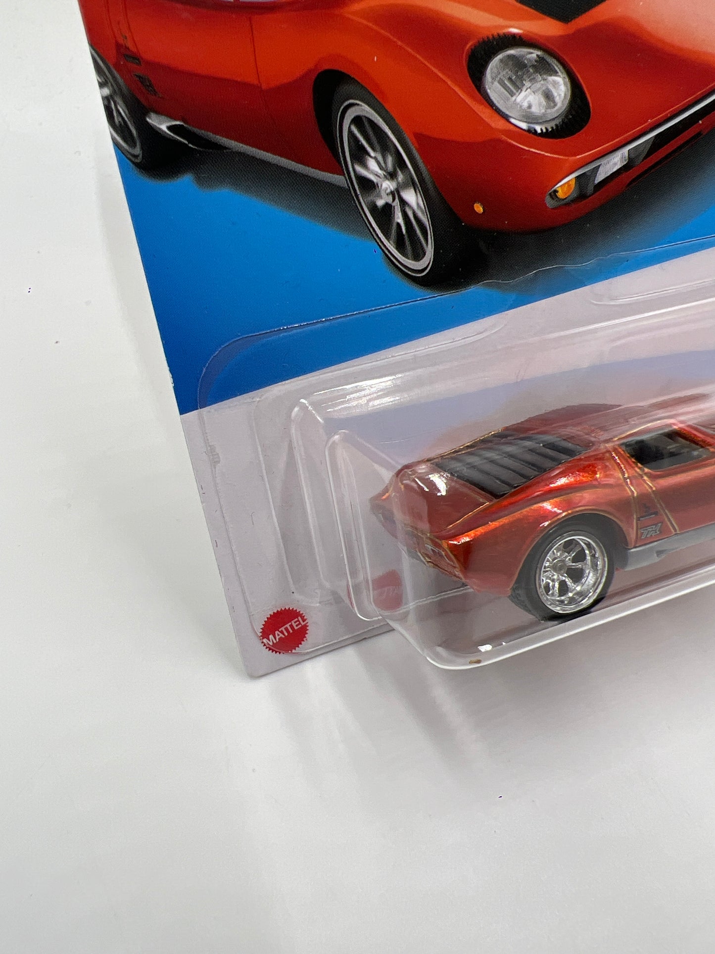 2022 Hot Wheels Super Treasure Hunt #202 71 Lamborghini Miura SV Orange W/Protector J-Hook Vein