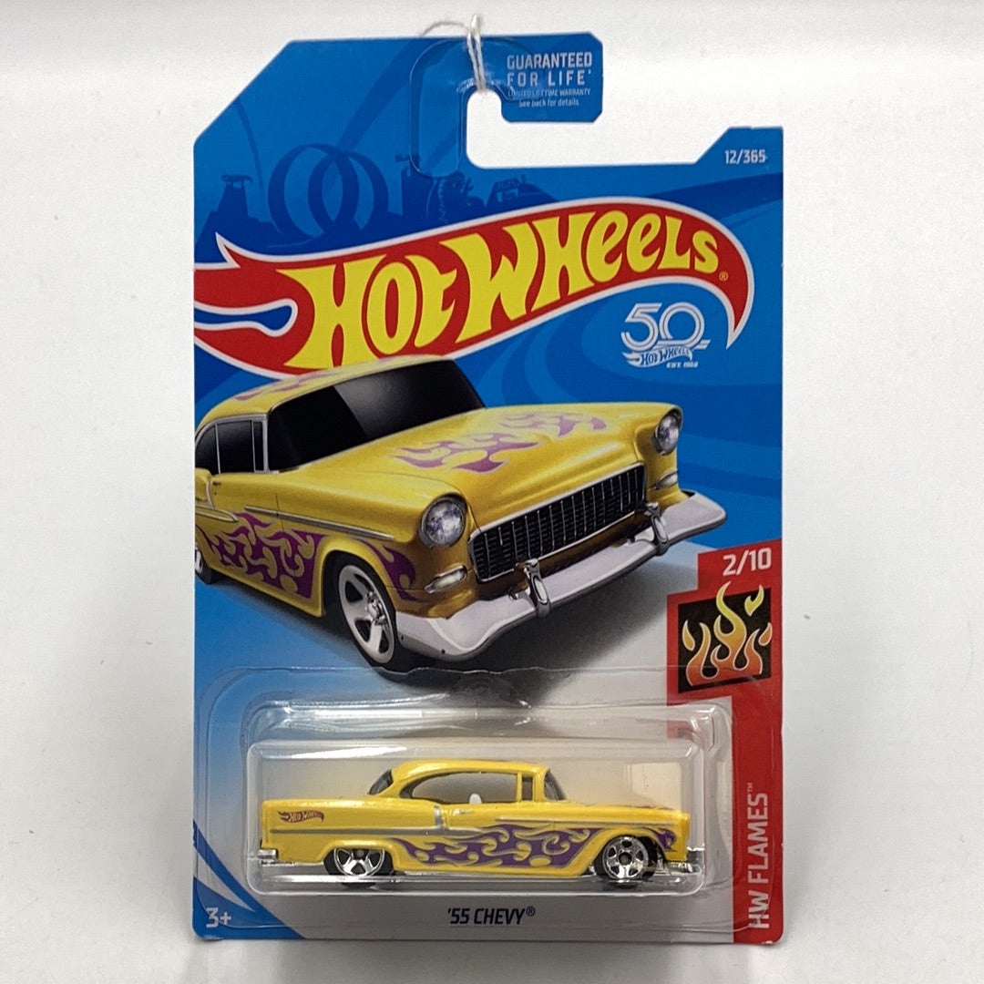 2018 Hot Wheels #12 55 Chevy Yellow 9G