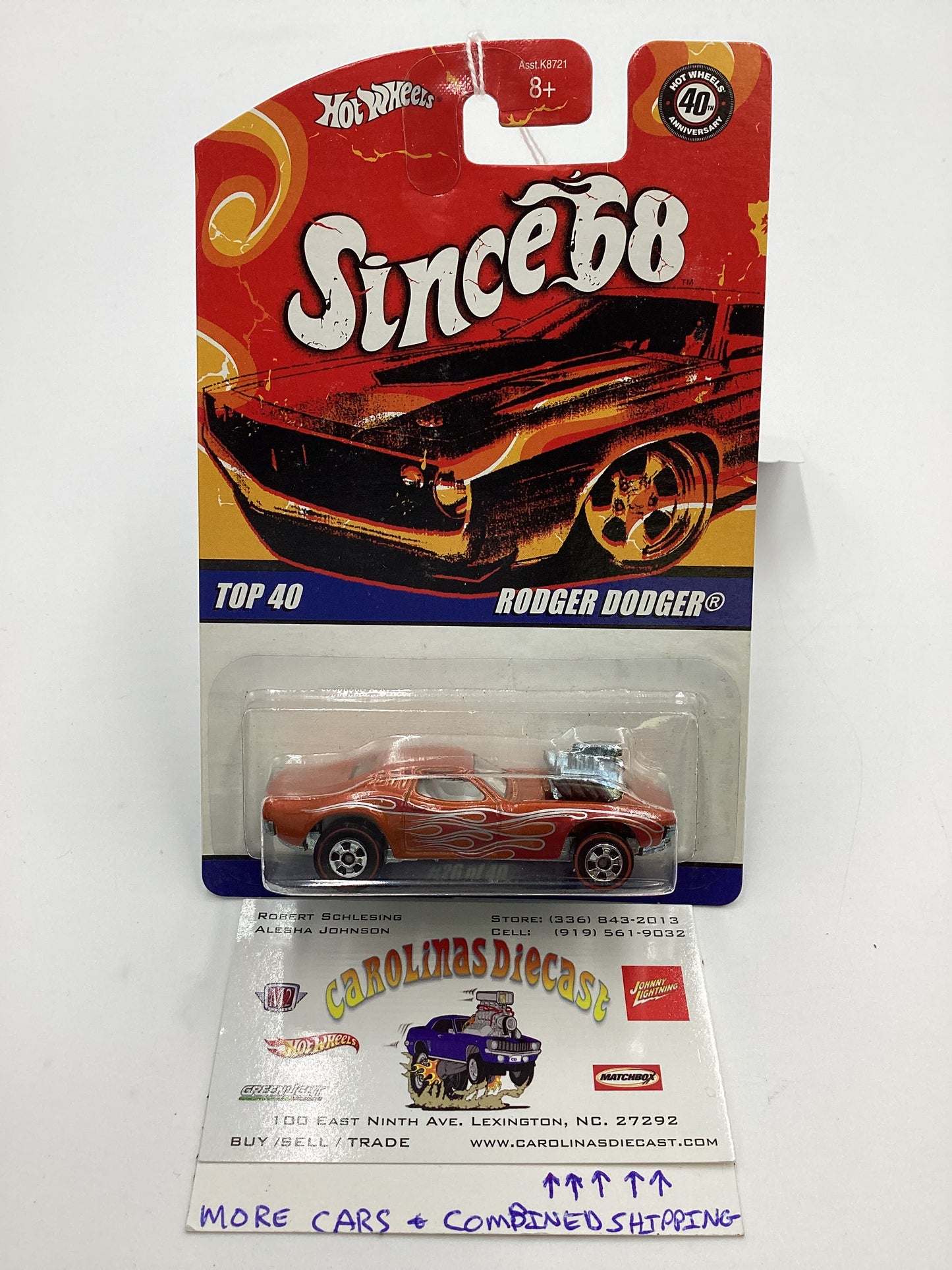 Hot Wheels 40th Anniversary Since 68 Series #26 Rodger Dodger Orange SR