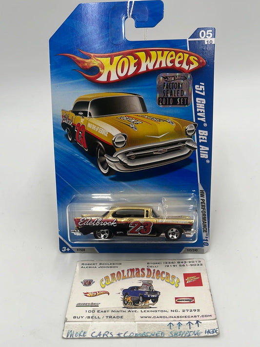 2010 Hot Wheels Performance Factory Sealed ‘57 Bel Air Gold 103/240 11C