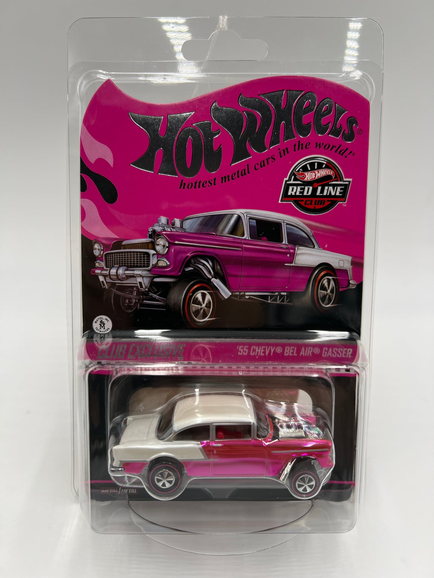 2025 Hot Wheels RLC Club Exclusive 55 Chevy Bel Air Gasser Pink W/Protector