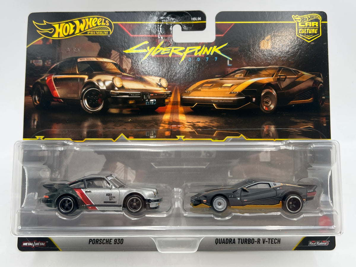 2026 Hot Wheels Premium Target 2 Pack Cyberpunk Porsche 930 & Quadra Turbo-R V-Tech