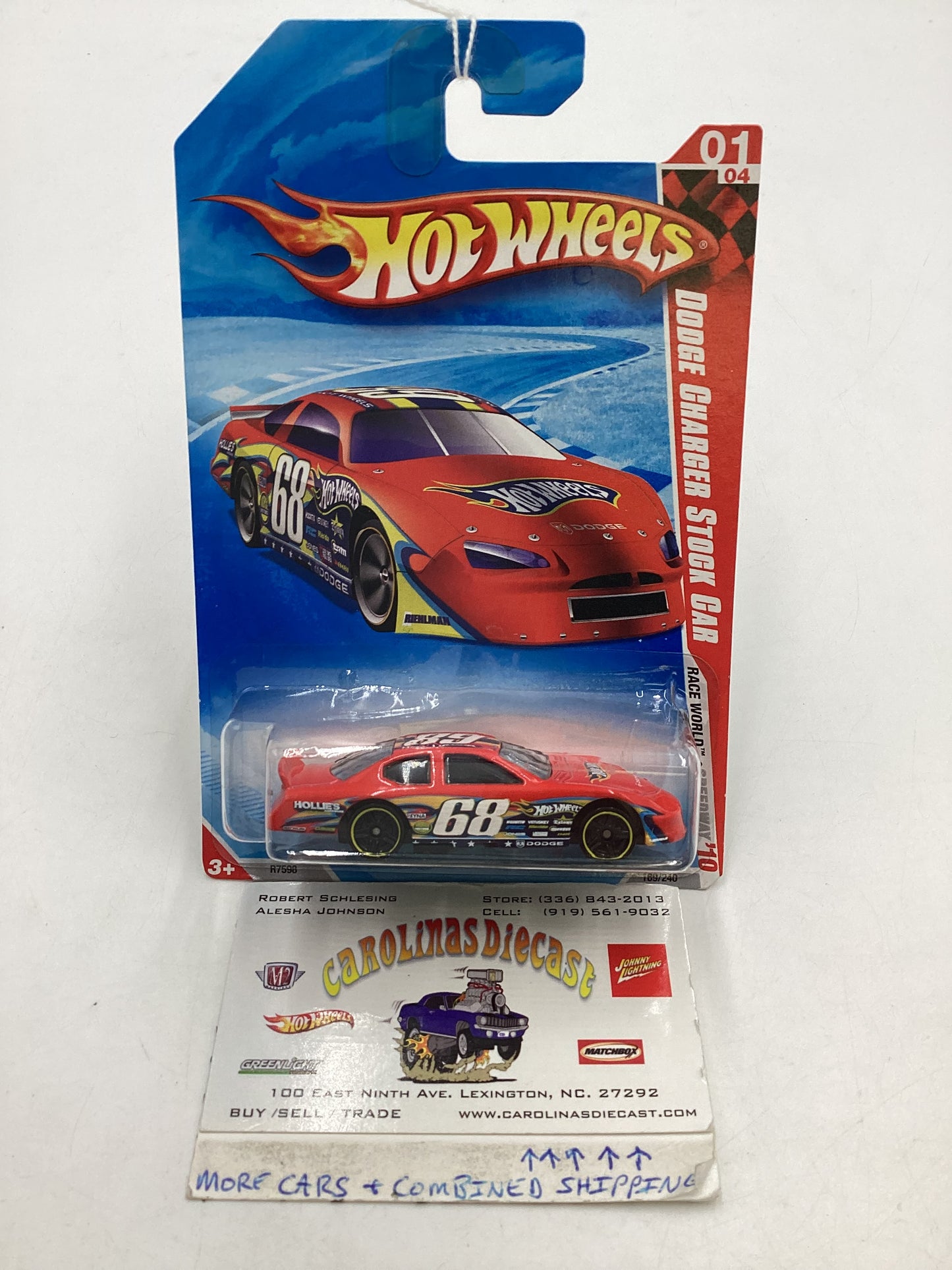 2010 Hot Wheels #169 Red Dodge Charger Stock Car 43H