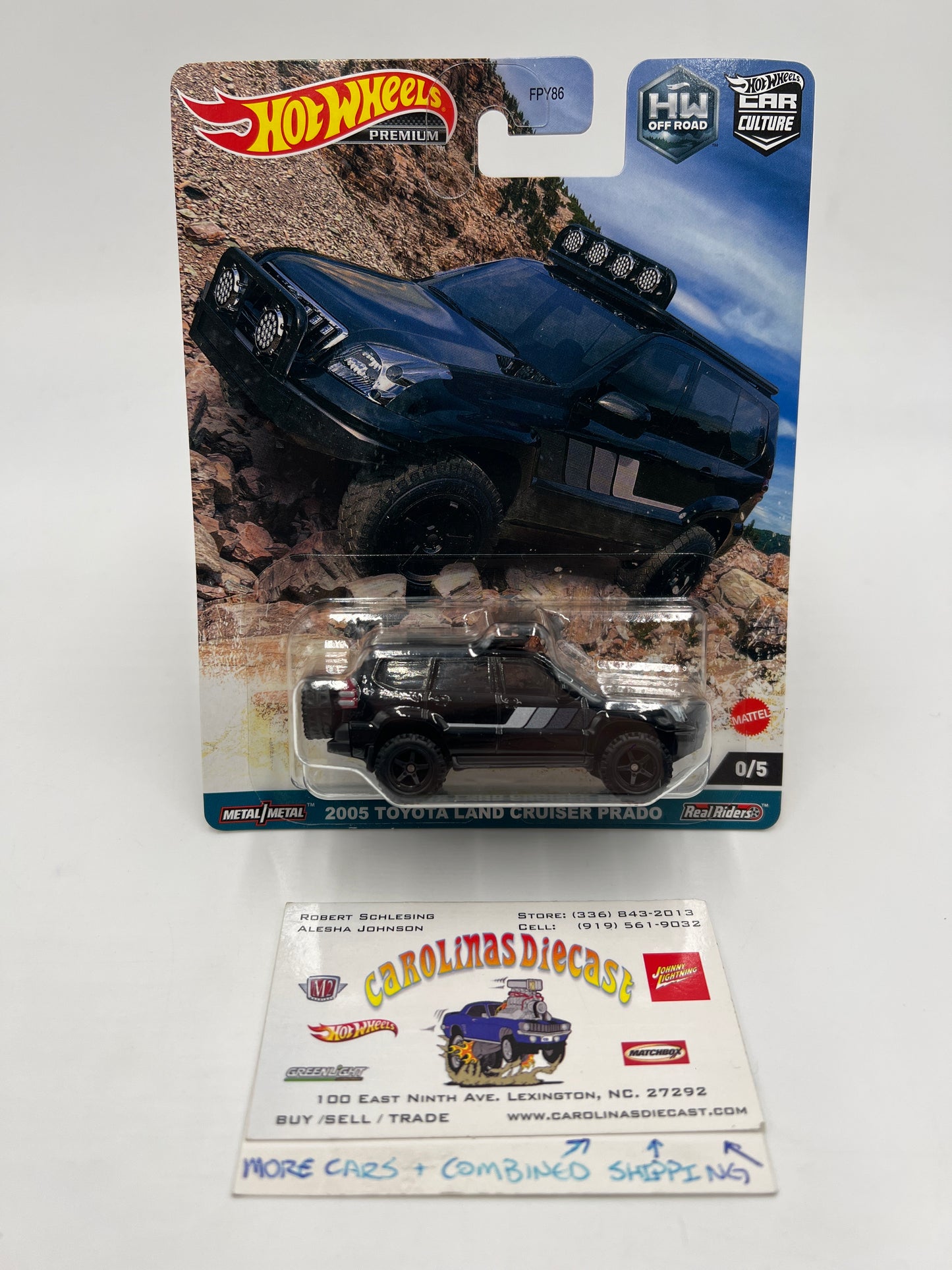 Hot Wheels Premium Car Culture CHASE HW Off Road #0 2005 Toyota Land Cruiser Prado Black W/Protector